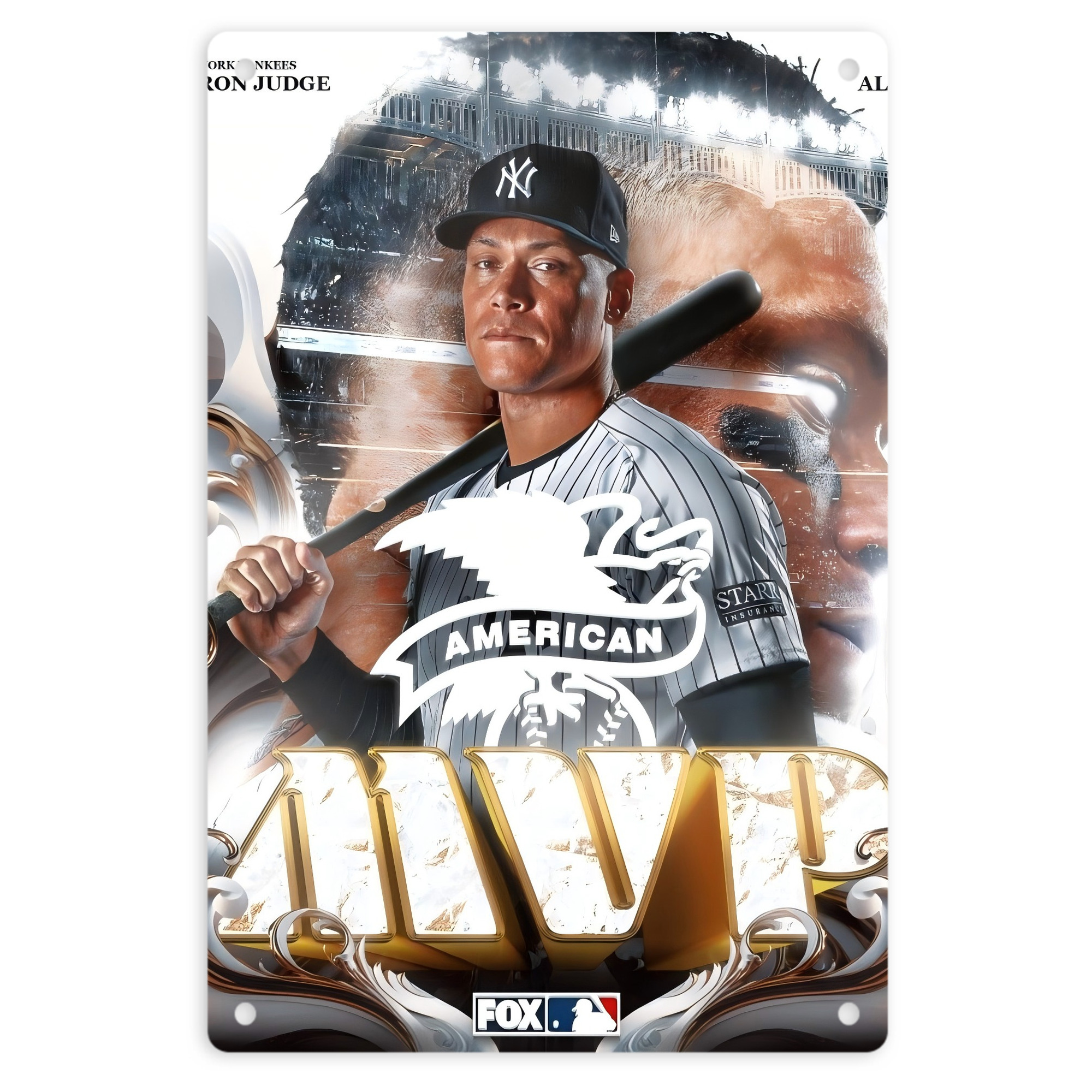 Aaron Judge MVP 8x12inch Vertical Aluminum Sign - Durable Fade-Resistant Indoor/Outdoor Safety & Information Plaque For Office, Hotel, Restaurant, Bar, Public Spaces