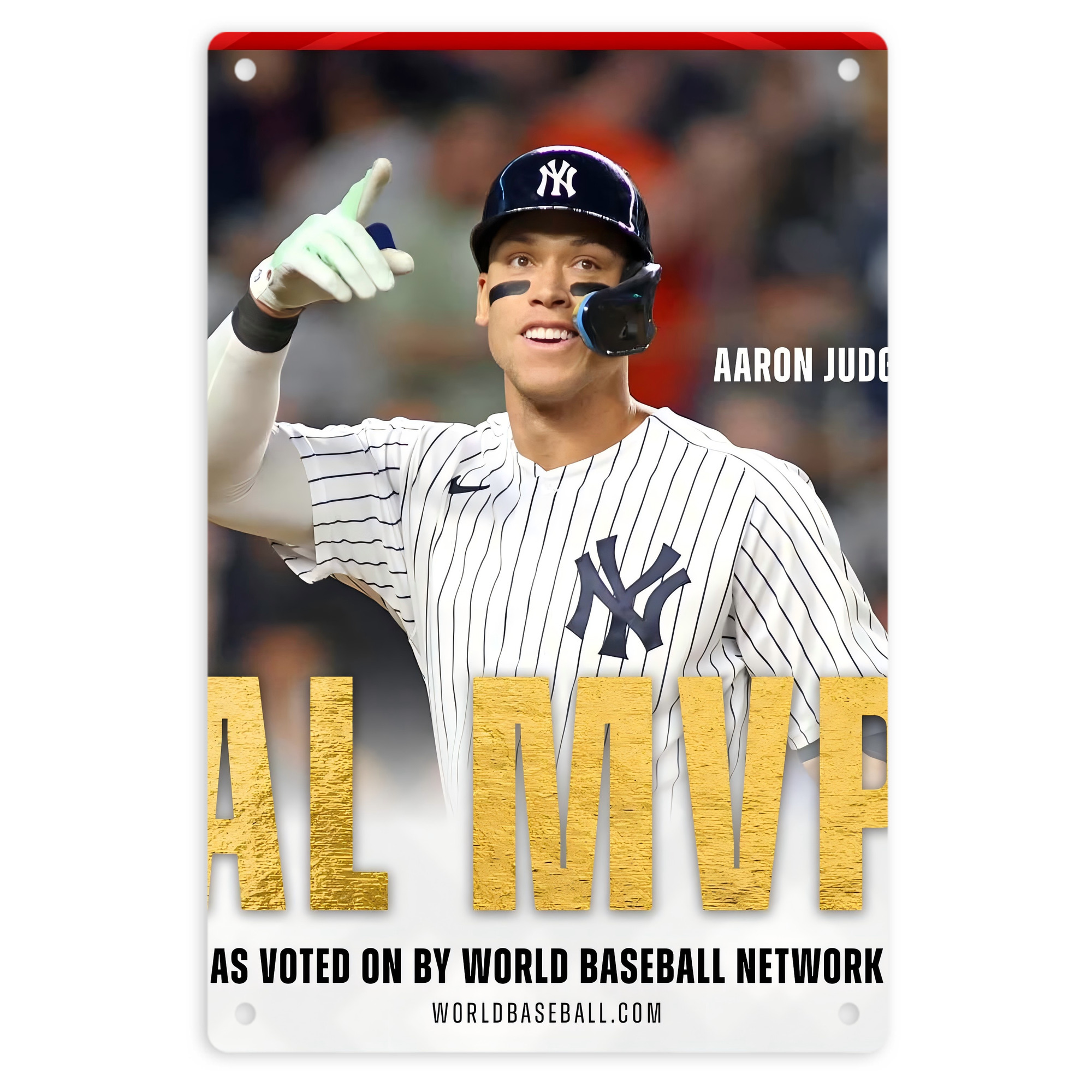 Aaron Judge MVP 8x12inch Vertical Aluminum Sign - Durable Fade-Resistant Indoor/Outdoor Safety & Information Plaque For Office, Hotel, Restaurant, Bar, Public Spaces