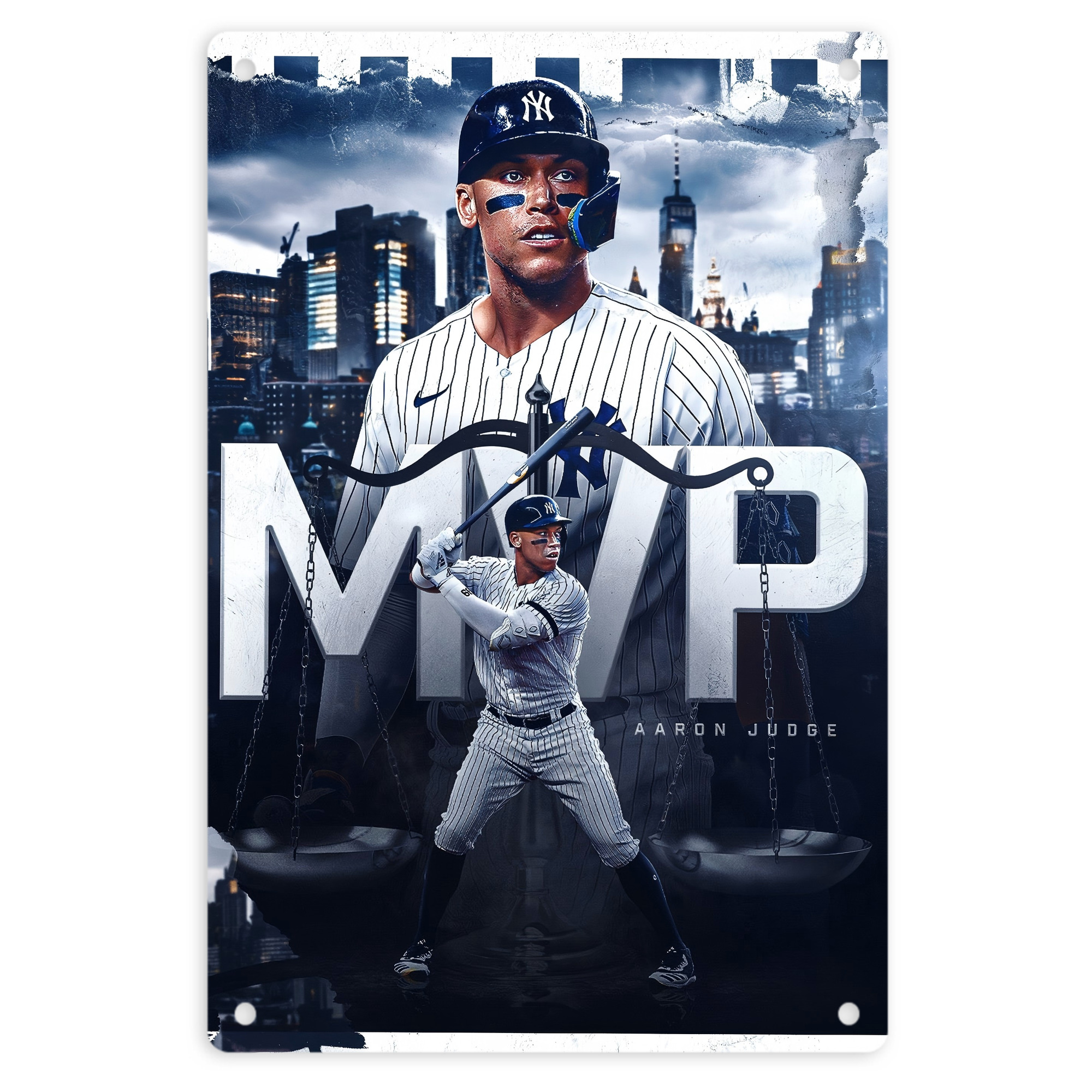 Aaron Judge MVP 8x12inch Vertical Aluminum Sign - Durable Fade-Resistant Indoor/Outdoor Safety & Information Plaque For Office, Hotel, Restaurant, Bar, Public Spaces
