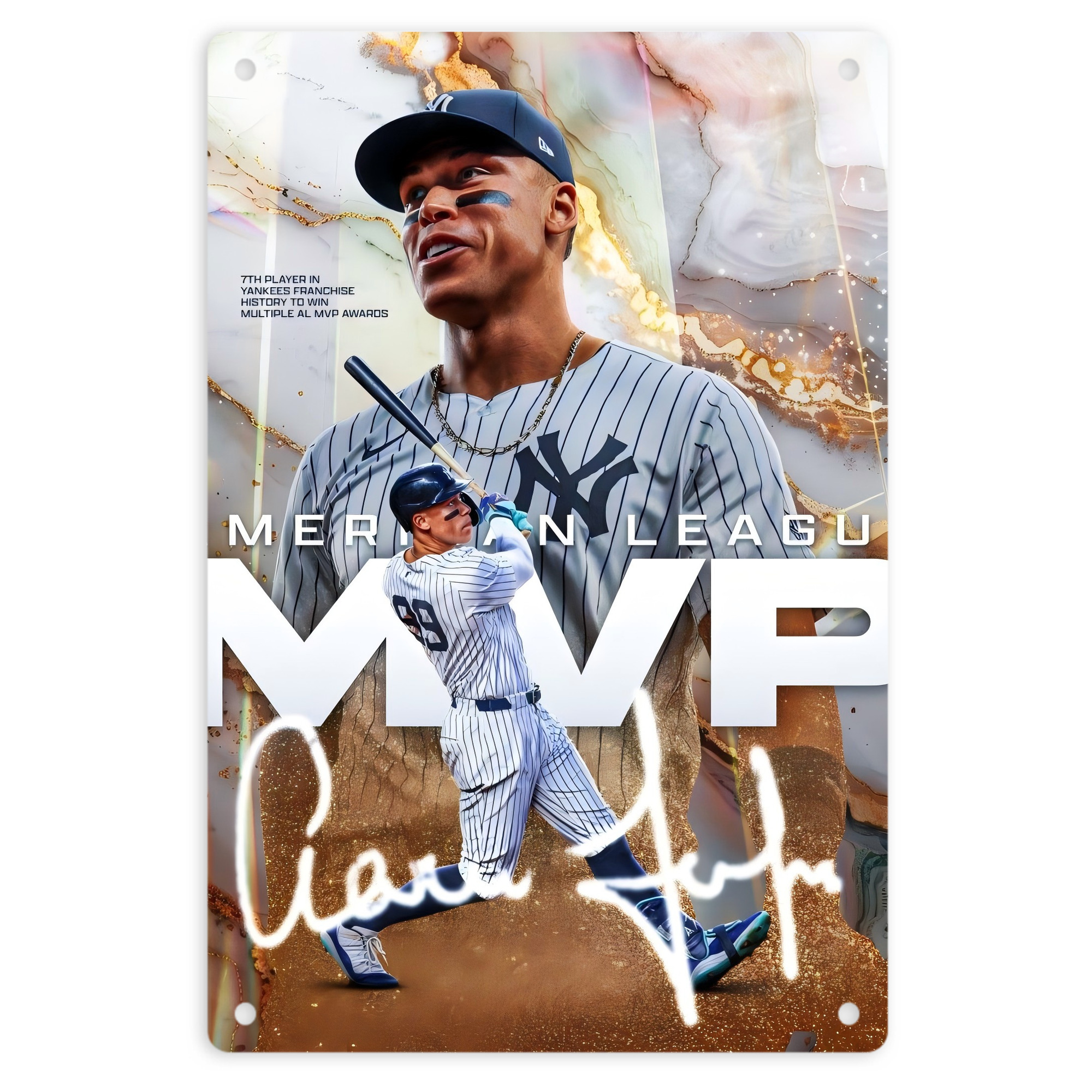 Aaron Judge MVP 8x12inch Vertical Aluminum Sign - Durable Fade-Resistant Indoor/Outdoor Safety & Information Plaque For Office, Hotel, Restaurant, Bar, Public Spaces