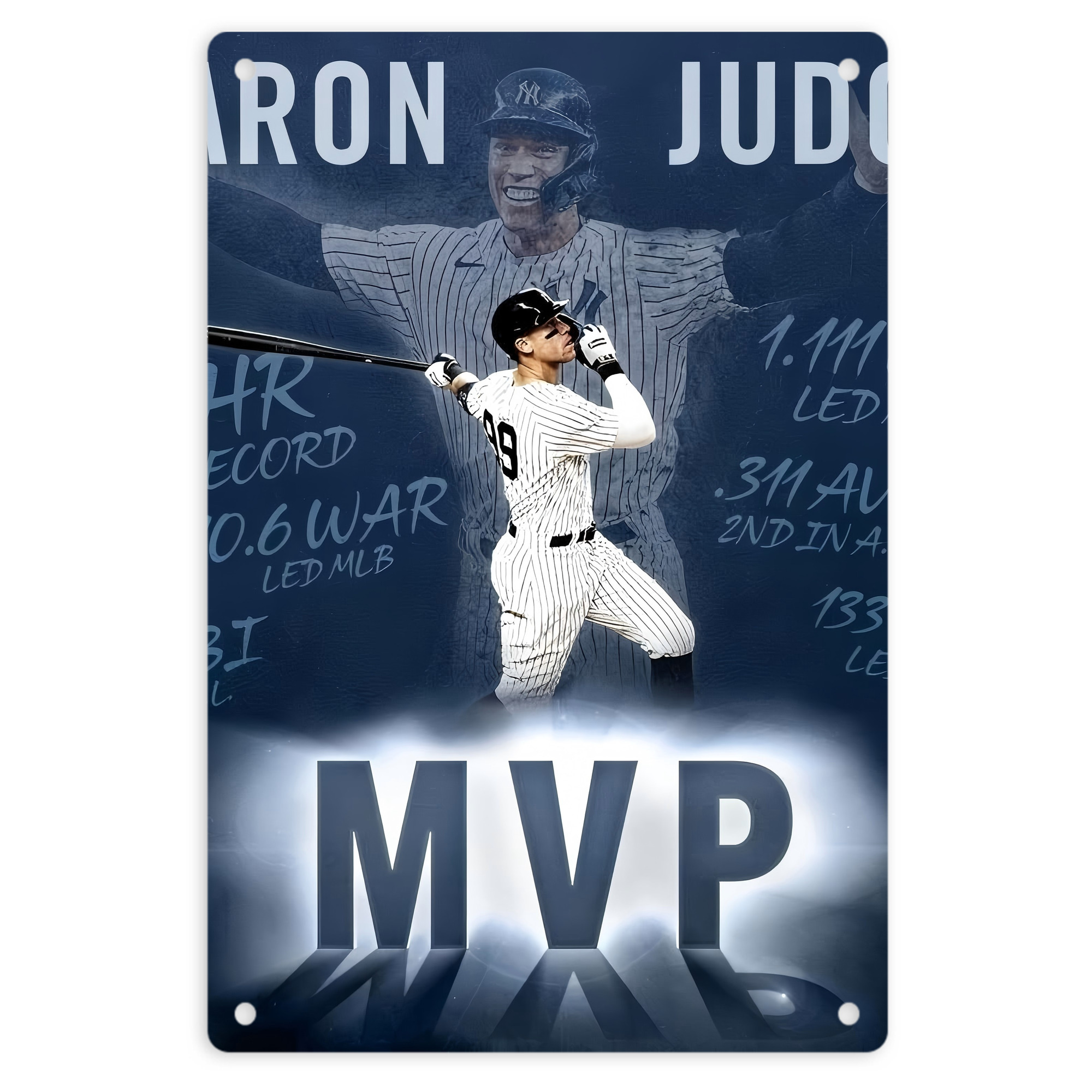Aaron Judge MVP 8x12inch Vertical Aluminum Sign - Durable Fade-Resistant Indoor/Outdoor Safety & Information Plaque For Office, Hotel, Restaurant, Bar, Public Spaces