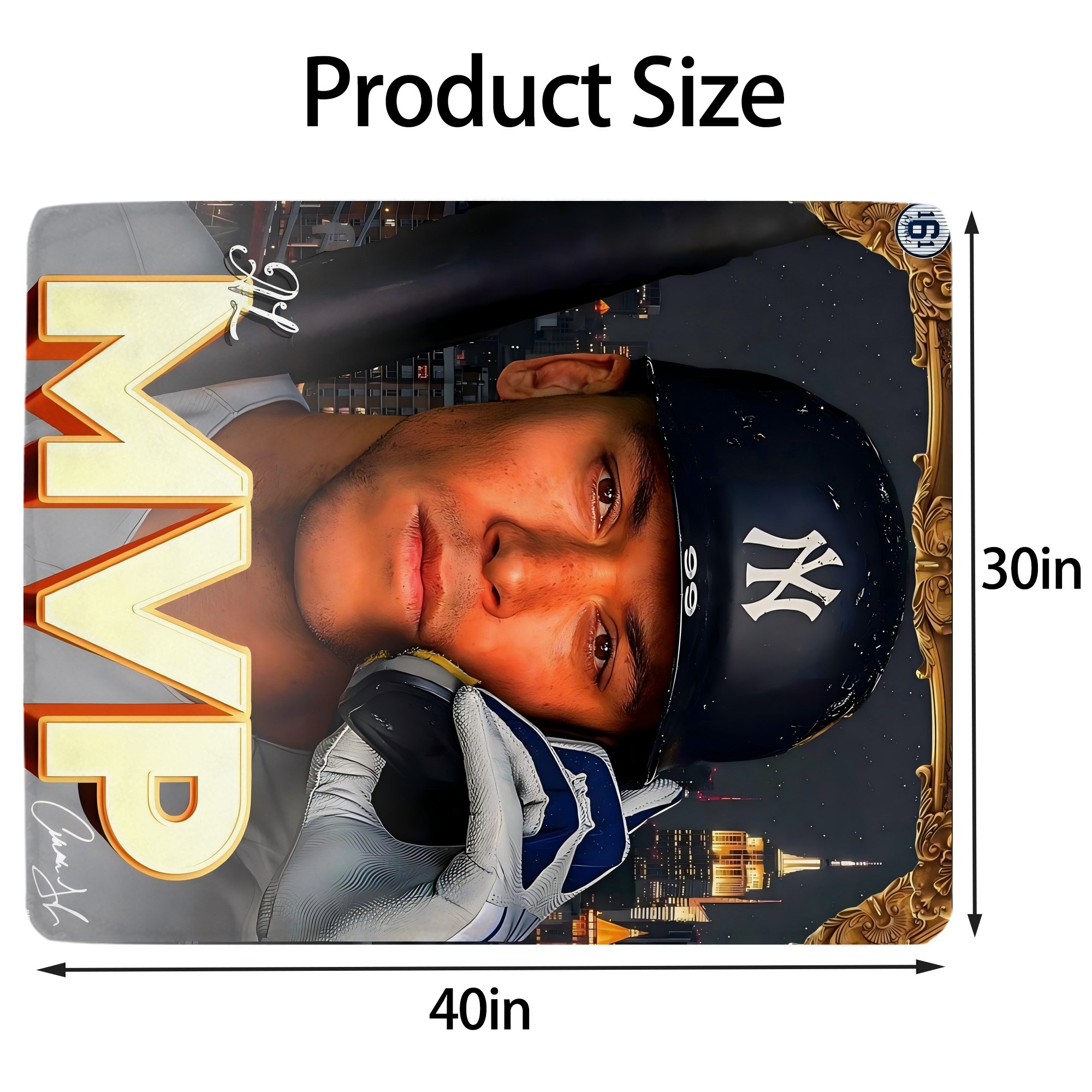 Aaron Judge MVP Soft Plush Fleece Blanket 30x40 Inch - 300GSM Flannel, Ultra Soft & Warm, Lightweight & Durable, Perfect For Kids, Adults, Couch, Bed, Camping, Travel, Gift For Family & Friends