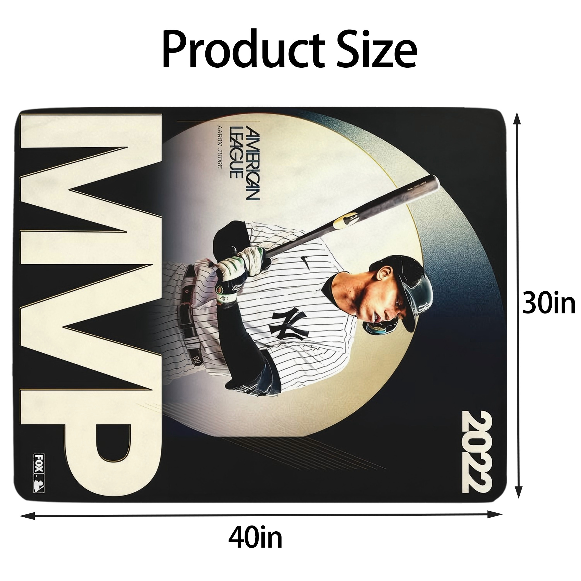 Aaron Judge MVP Soft Plush Fleece Blanket 30x40 Inch - 300GSM Flannel, Ultra Soft & Warm, Lightweight & Durable, Perfect For Kids, Adults, Couch, Bed, Camping, Travel, Gift For Family & Friends