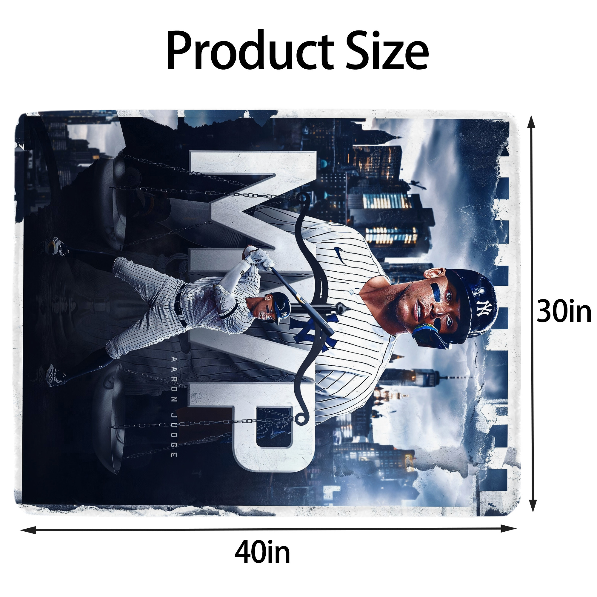 Aaron Judge MVP Soft Plush Fleece Blanket 30x40 Inch - 300GSM Flannel, Ultra Soft & Warm, Lightweight & Durable, Perfect For Kids, Adults, Couch, Bed, Camping, Travel, Gift For Family & Friends