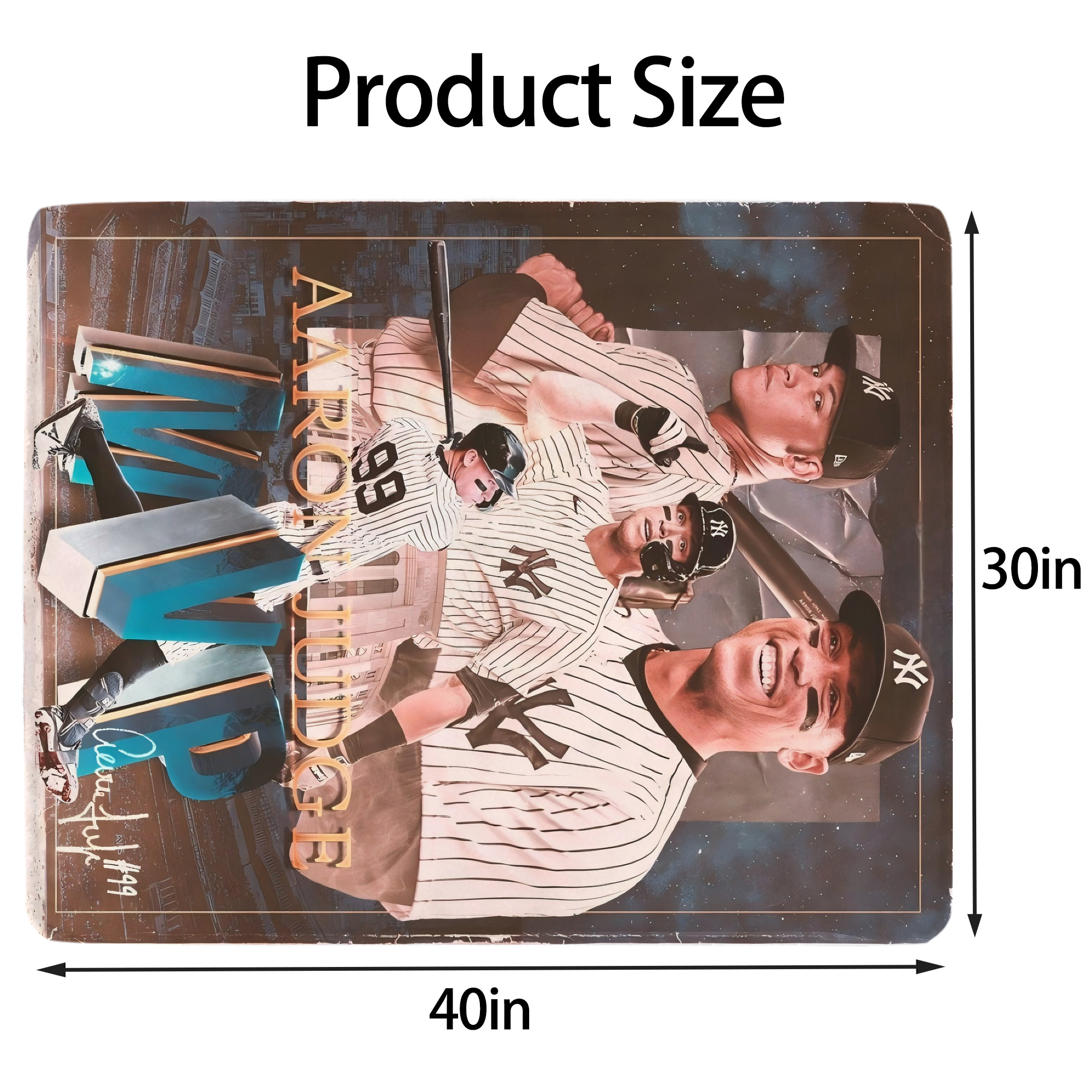 Aaron Judge MVP Soft Plush Fleece Blanket 30x40 Inch - 300GSM Flannel, Ultra Soft & Warm, Lightweight & Durable, Perfect For Kids, Adults, Couch, Bed, Camping, Travel, Gift For Family & Friends