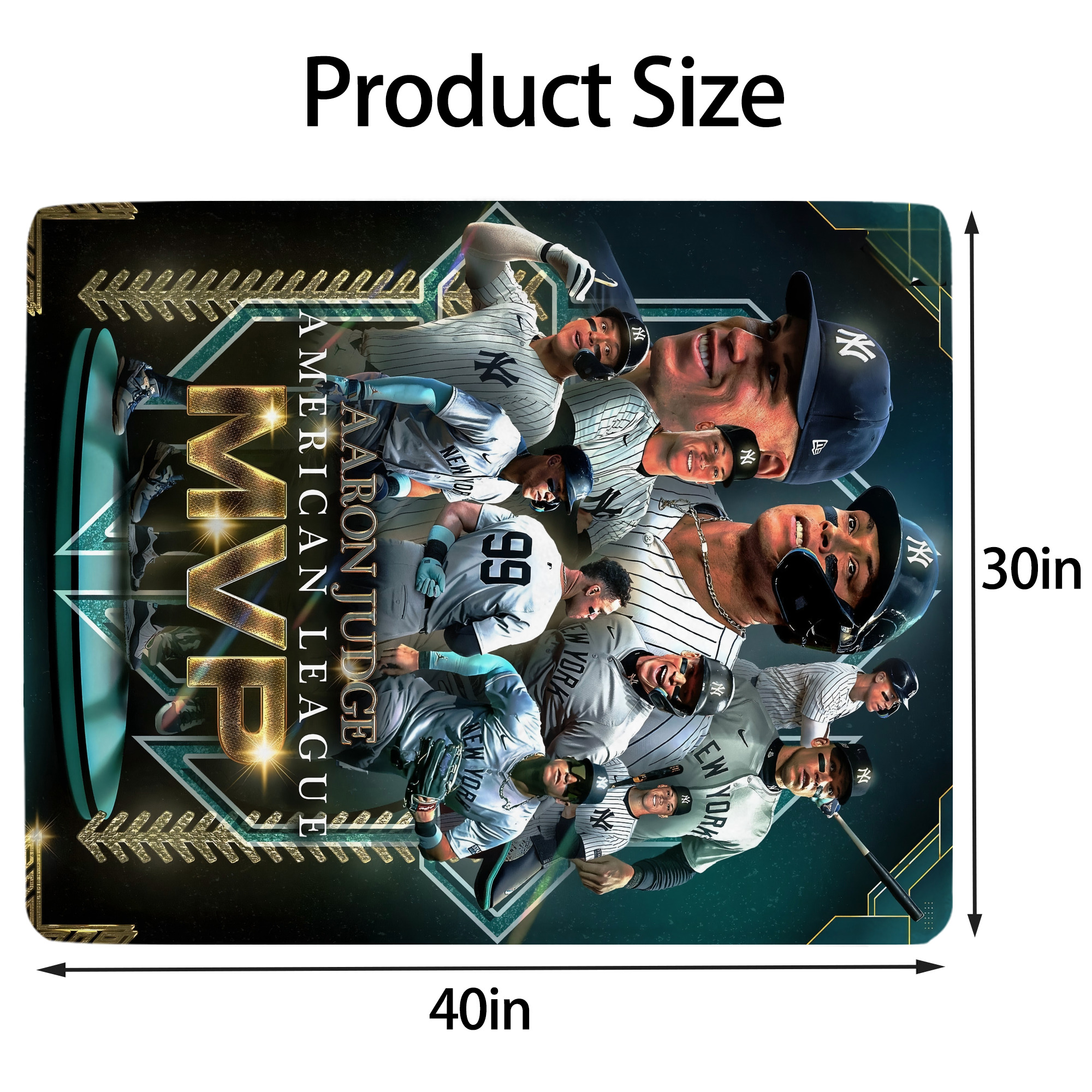 Aaron Judge MVP Soft Plush Fleece Blanket 30x40 Inch - 300GSM Flannel, Ultra Soft & Warm, Lightweight & Durable, Perfect For Kids, Adults, Couch, Bed, Camping, Travel, Gift For Family & Friends
