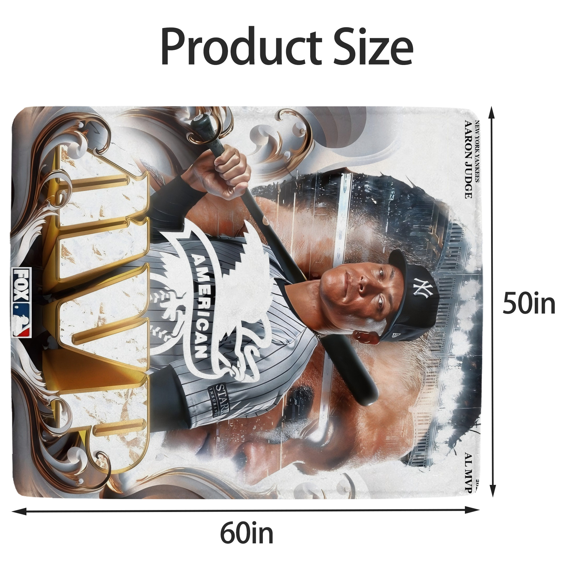 Aaron Judge MVP Soft Fleece Throw Blanket 50 X 60 Inch – Super Soft, Lightweight, And Durable – Perfect For Sofa, Bed, Camping, And More – Ideal Gift For Family And Friends