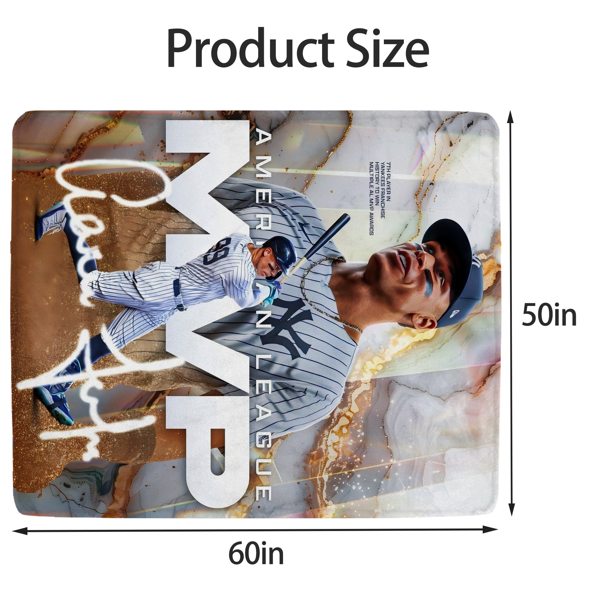 Aaron Judge MVP Soft Fleece Throw Blanket 50 X 60 Inch – Super Soft, Lightweight, And Durable – Perfect For Sofa, Bed, Camping, And More – Ideal Gift For Family And Friends