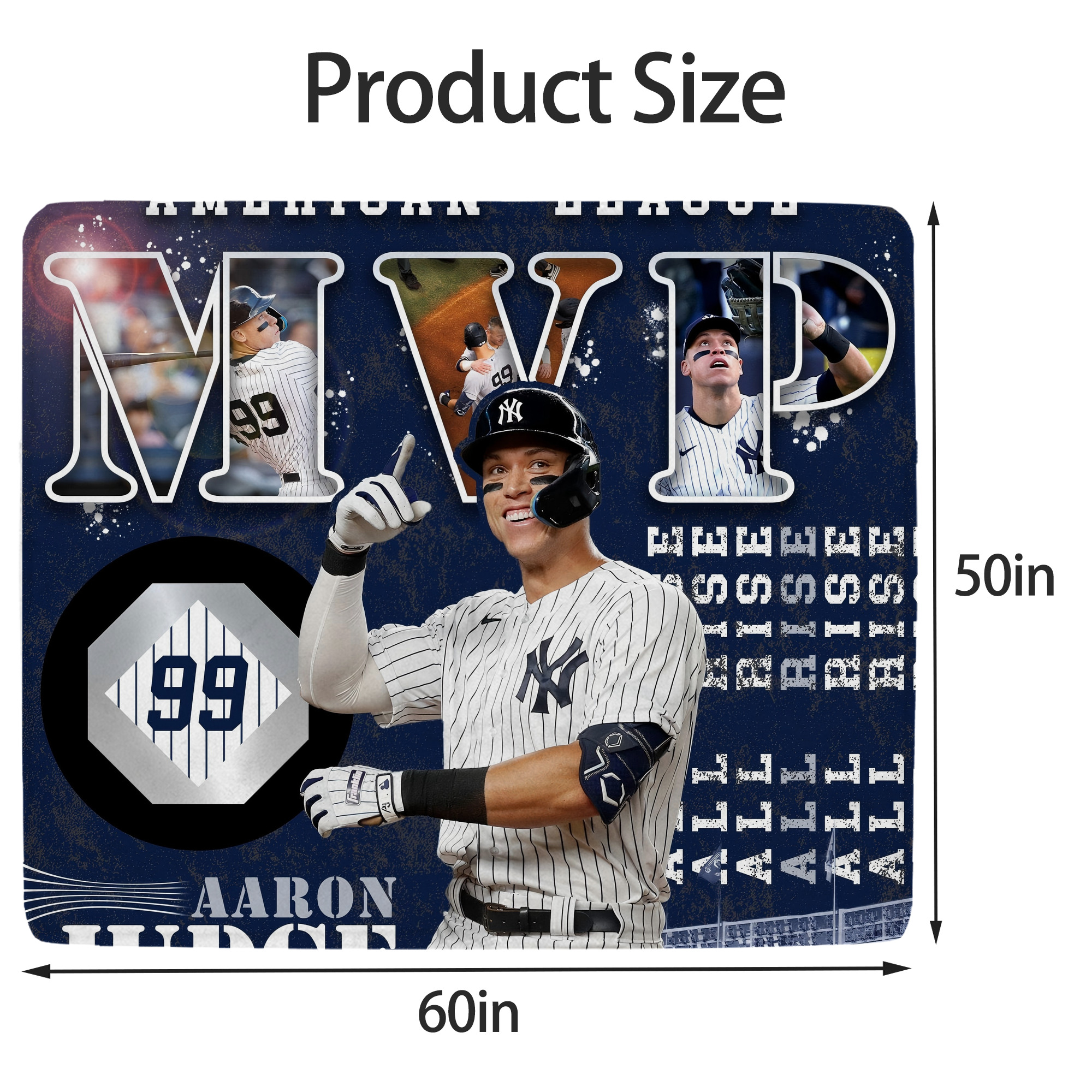Aaron Judge MVP Soft Fleece Throw Blanket 50 X 60 Inch – Super Soft, Lightweight, And Durable – Perfect For Sofa, Bed, Camping, And More – Ideal Gift For Family And Friends