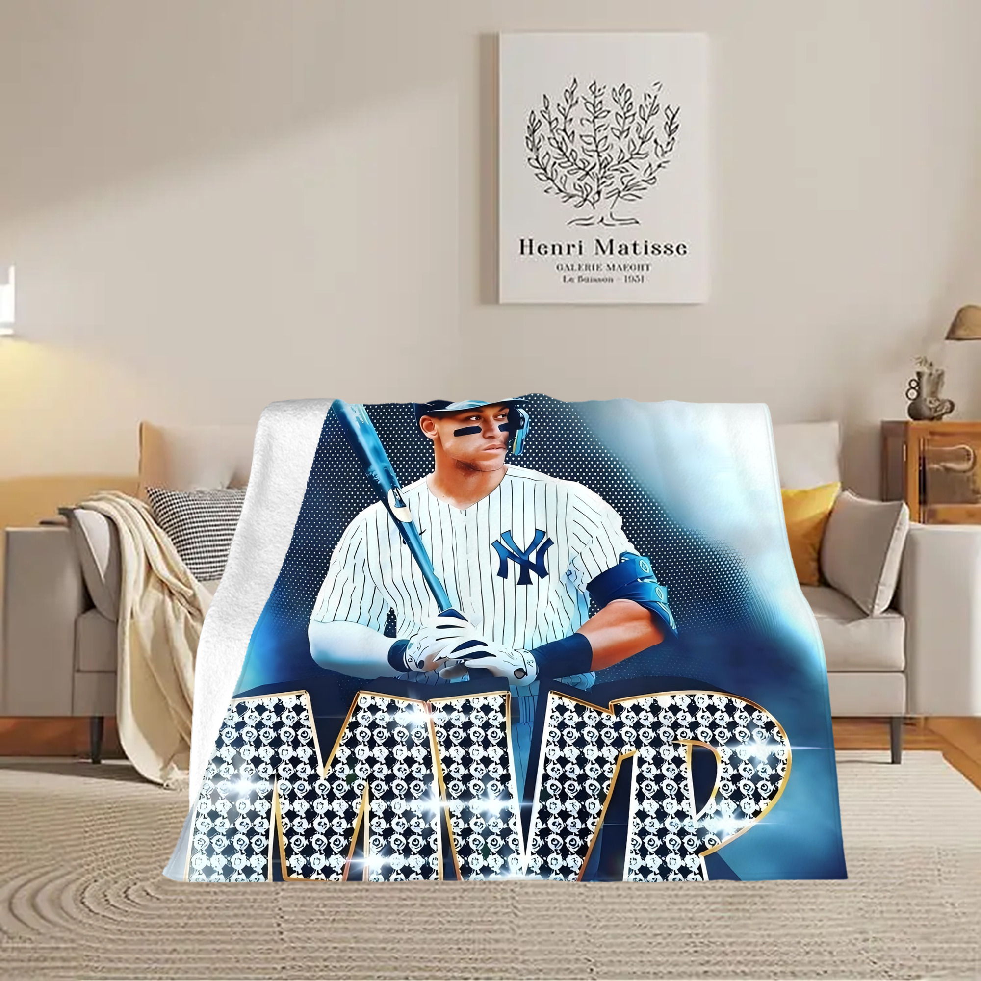 Aaron Judge MVP Soft Fleece Throw Blanket 50 X 60 Inch – Super Soft, Lightweight, And Durable – Perfect For Sofa, Bed, Camping, And More – Ideal Gift For Family And Friends
