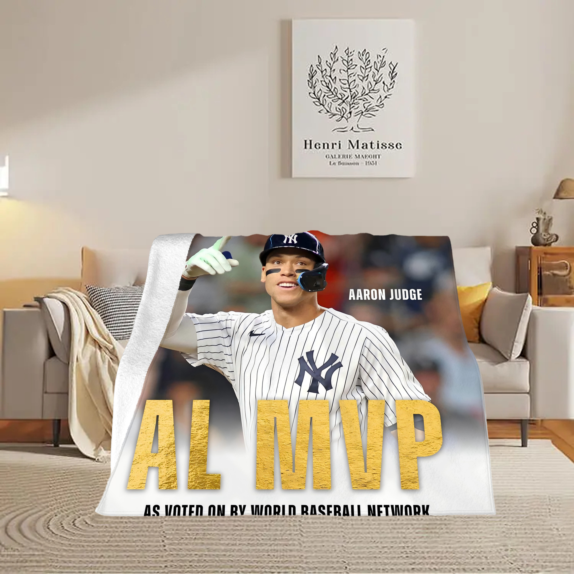 Aaron Judge MVP Soft Fleece Throw Blanket 50 X 60 Inch – Super Soft, Lightweight, And Durable – Perfect For Sofa, Bed, Camping, And More – Ideal Gift For Family And Friends