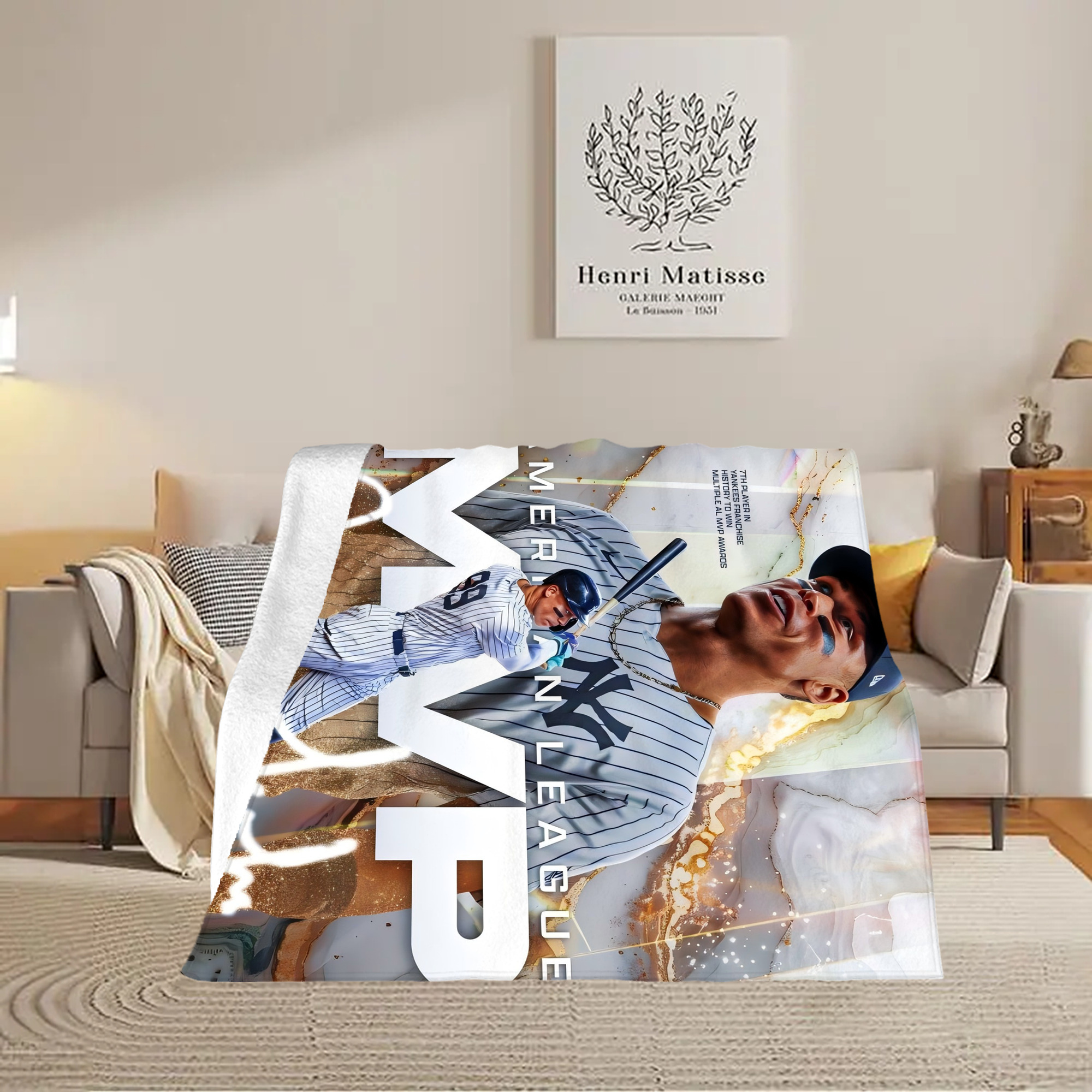 Aaron Judge MVP Soft Fleece Throw Blanket 50 X 60 Inch – Super Soft, Lightweight, And Durable – Perfect For Sofa, Bed, Camping, And More – Ideal Gift For Family And Friends