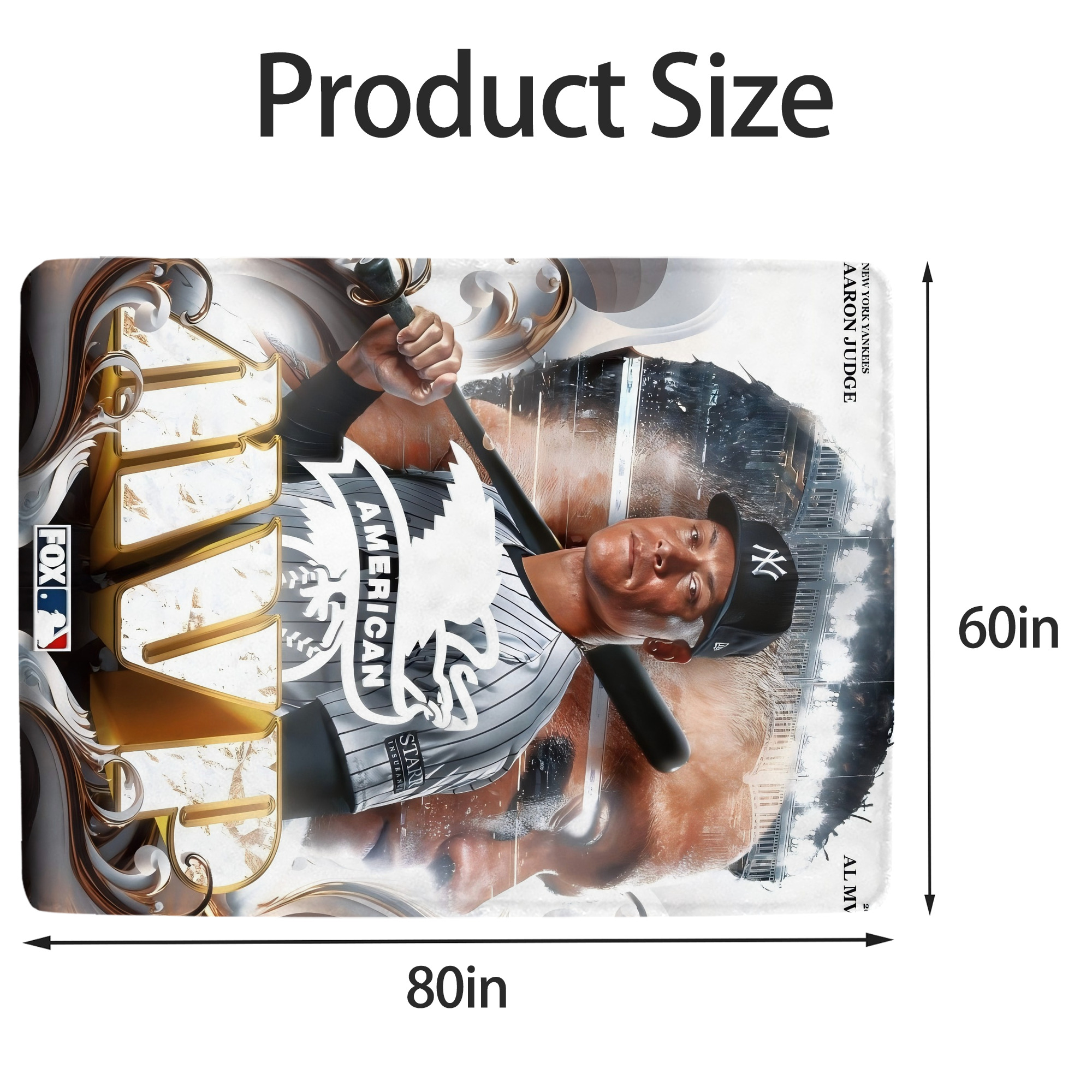 Aaron Judge MVP Soft Fleece Throw Blanket 60 X 80 Inch – Super Soft, Lightweight, And Durable – Perfect For Sofa, Bed, Camping, And More – Ideal Gift For Family And Friends