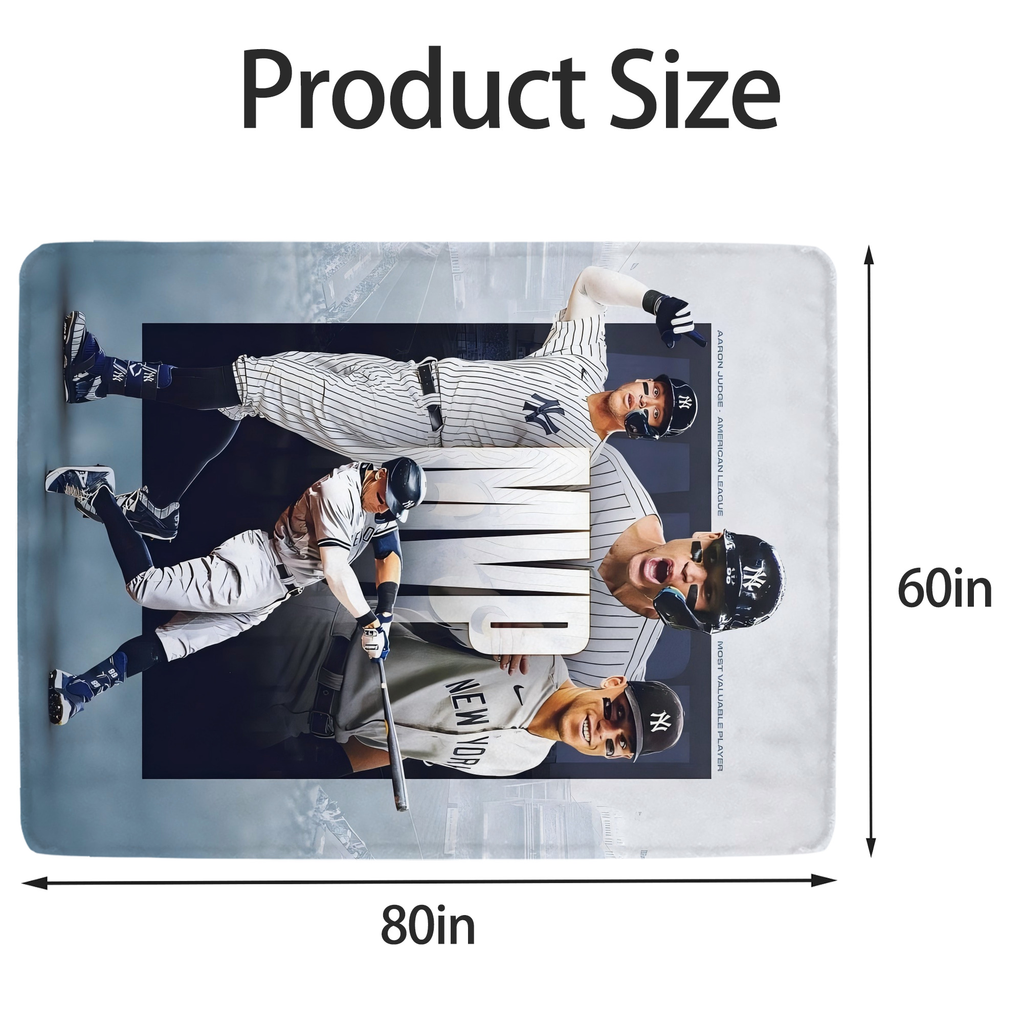 Aaron Judge MVP Soft Fleece Throw Blanket 60 X 80 Inch – Super Soft, Lightweight, And Durable – Perfect For Sofa, Bed, Camping, And More – Ideal Gift For Family And Friends