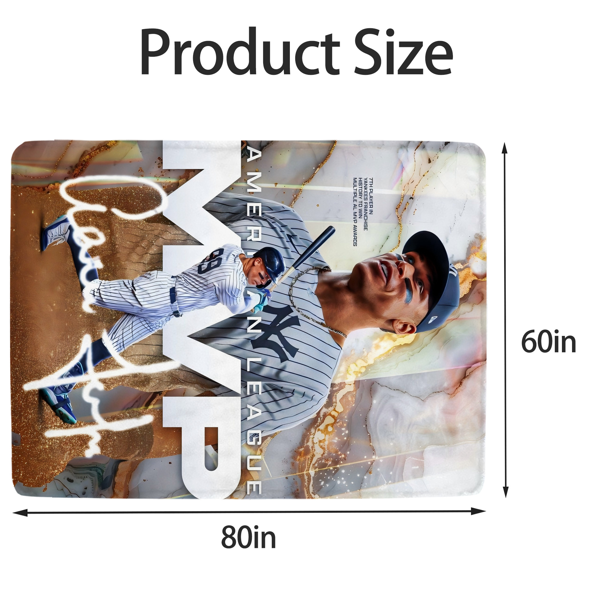Aaron Judge MVP Soft Fleece Throw Blanket 60 X 80 Inch – Super Soft, Lightweight, And Durable – Perfect For Sofa, Bed, Camping, And More – Ideal Gift For Family And Friends