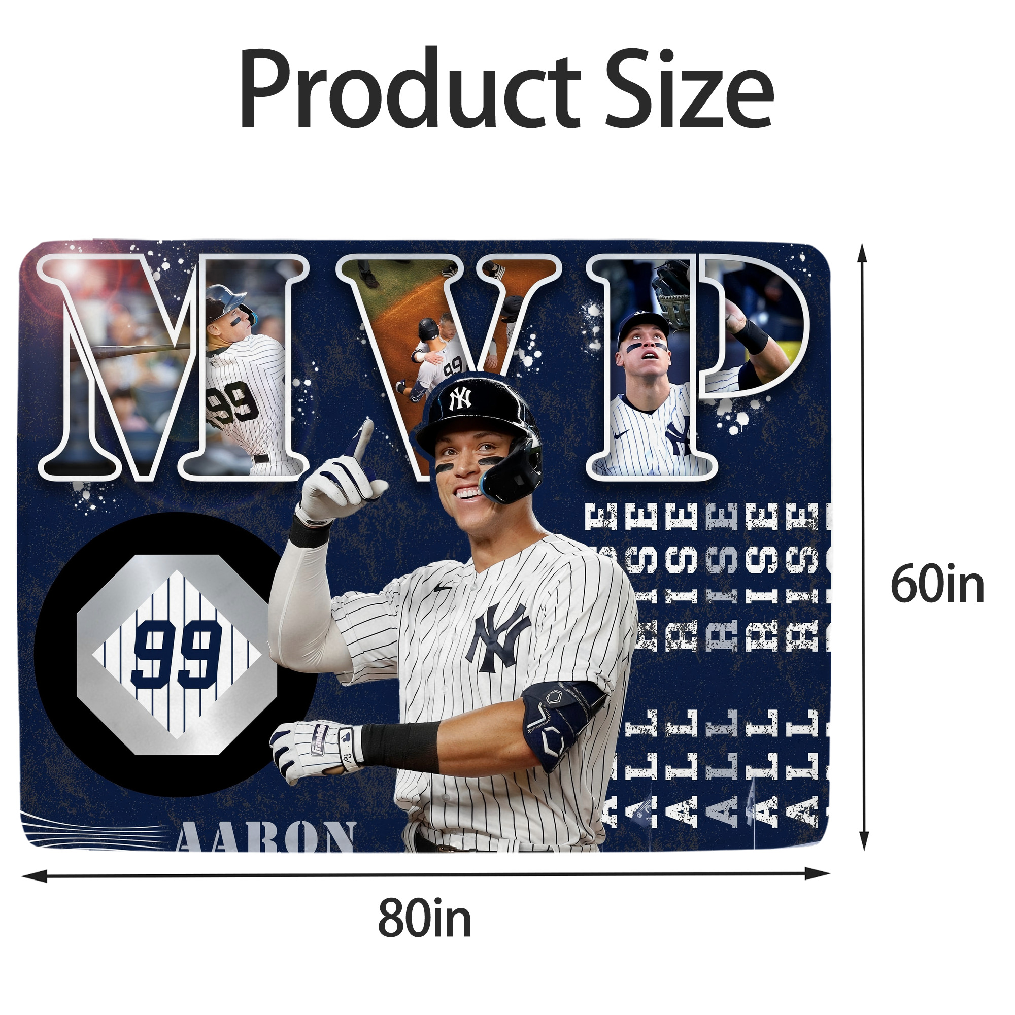 Aaron Judge MVP Soft Fleece Throw Blanket 60 X 80 Inch – Super Soft, Lightweight, And Durable – Perfect For Sofa, Bed, Camping, And More – Ideal Gift For Family And Friends