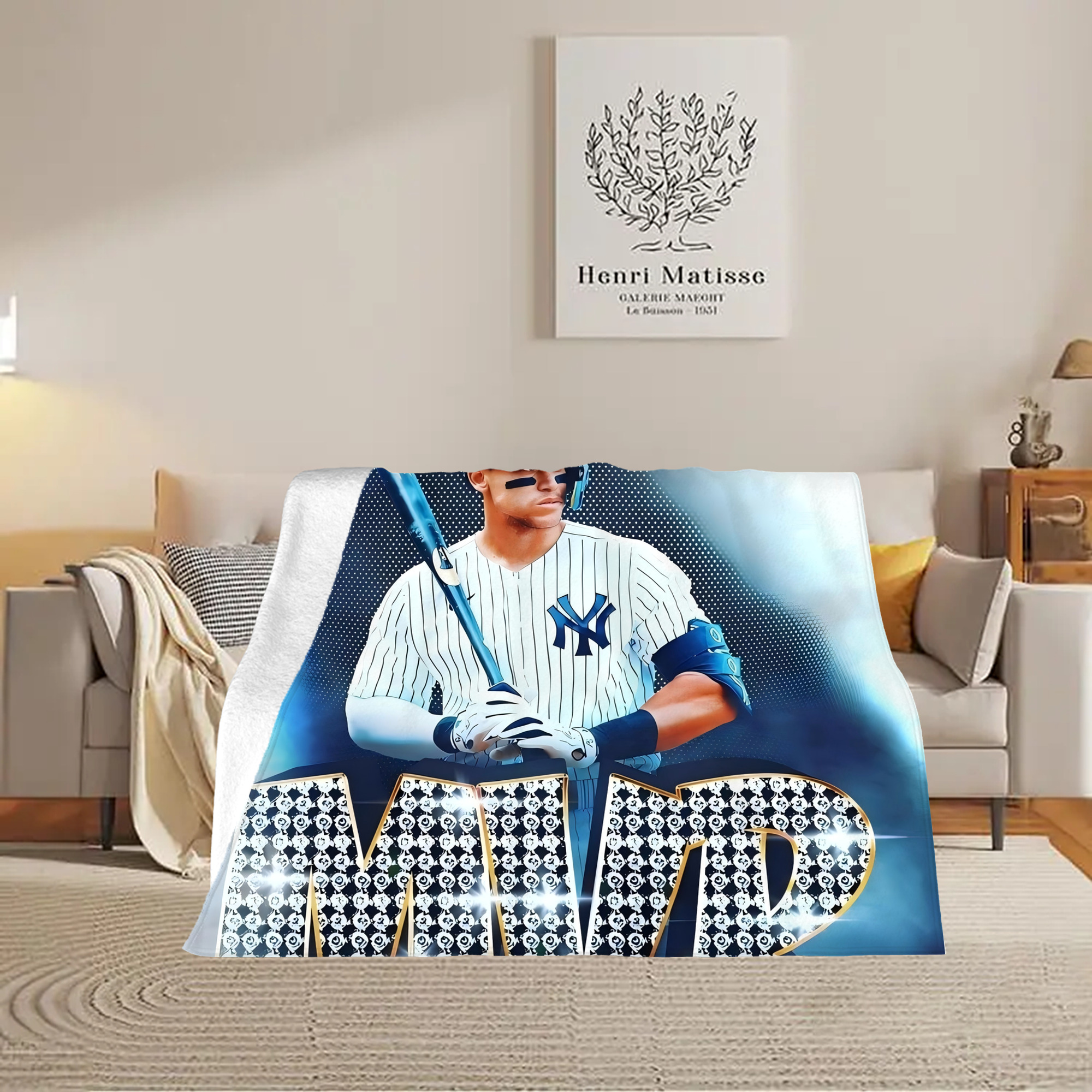Aaron Judge MVP Soft Fleece Throw Blanket 60 X 80 Inch – Super Soft, Lightweight, And Durable – Perfect For Sofa, Bed, Camping, And More – Ideal Gift For Family And Friends