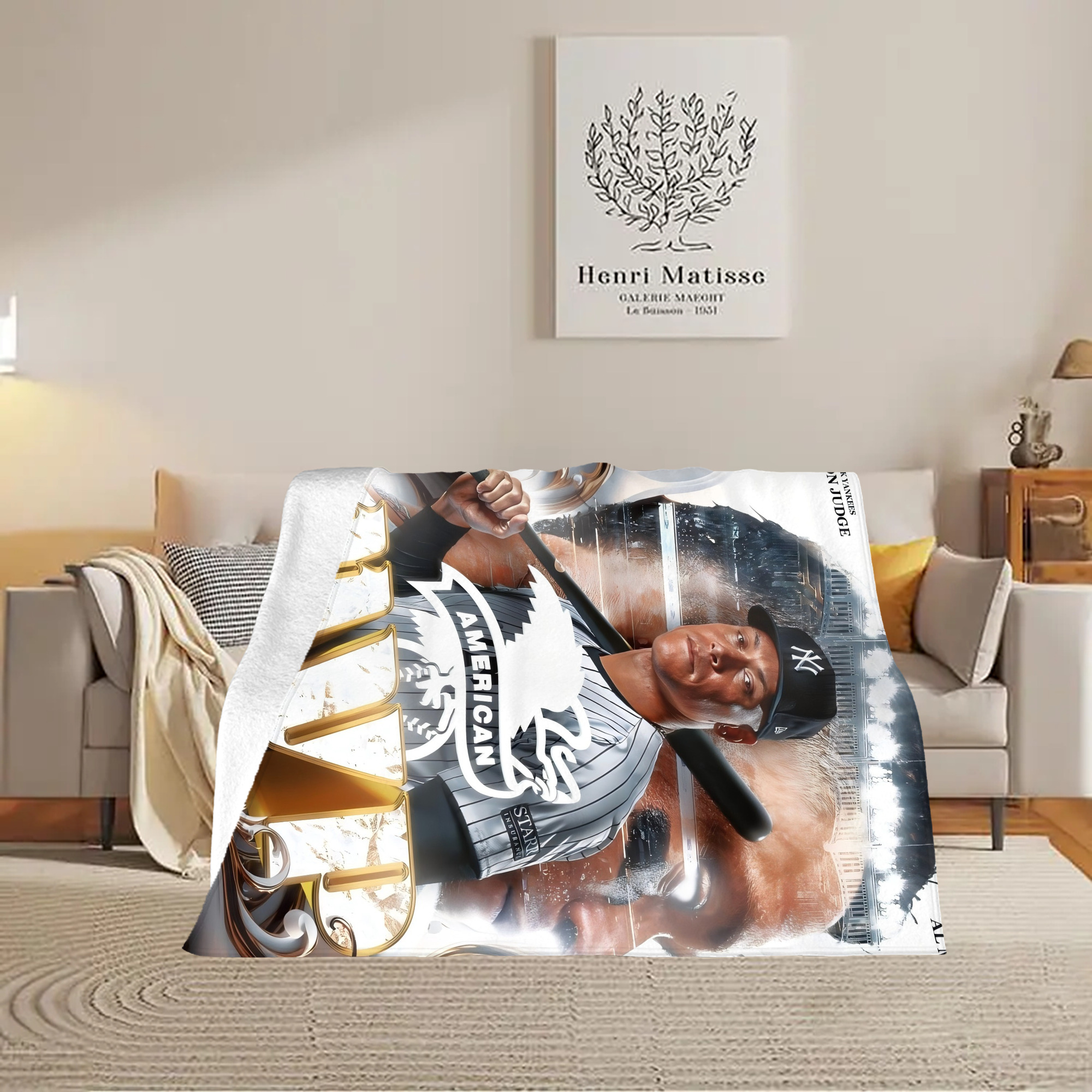 Aaron Judge MVP Soft Fleece Throw Blanket 60 X 80 Inch – Super Soft, Lightweight, And Durable – Perfect For Sofa, Bed, Camping, And More – Ideal Gift For Family And Friends