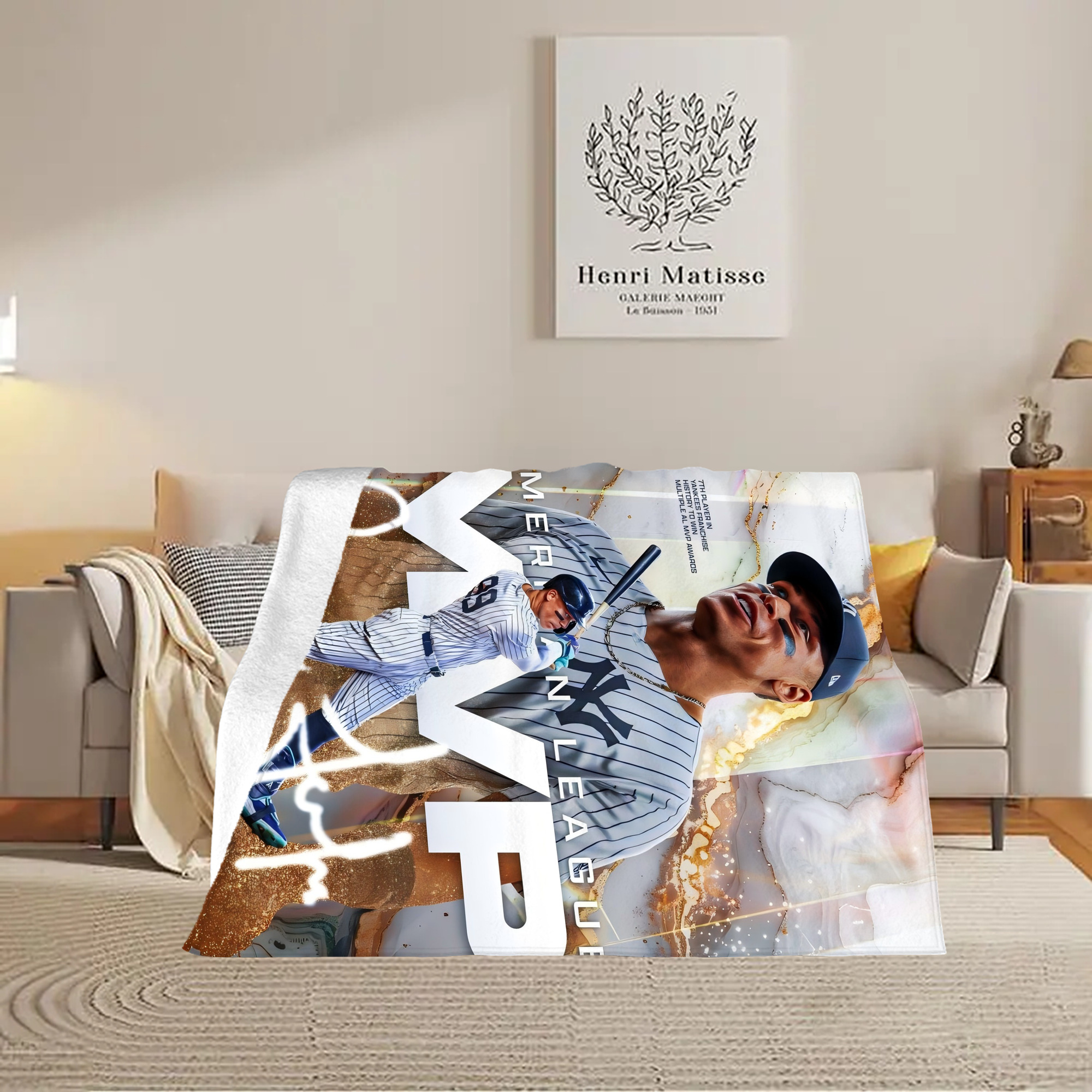 Aaron Judge MVP Soft Fleece Throw Blanket 60 X 80 Inch – Super Soft, Lightweight, And Durable – Perfect For Sofa, Bed, Camping, And More – Ideal Gift For Family And Friends