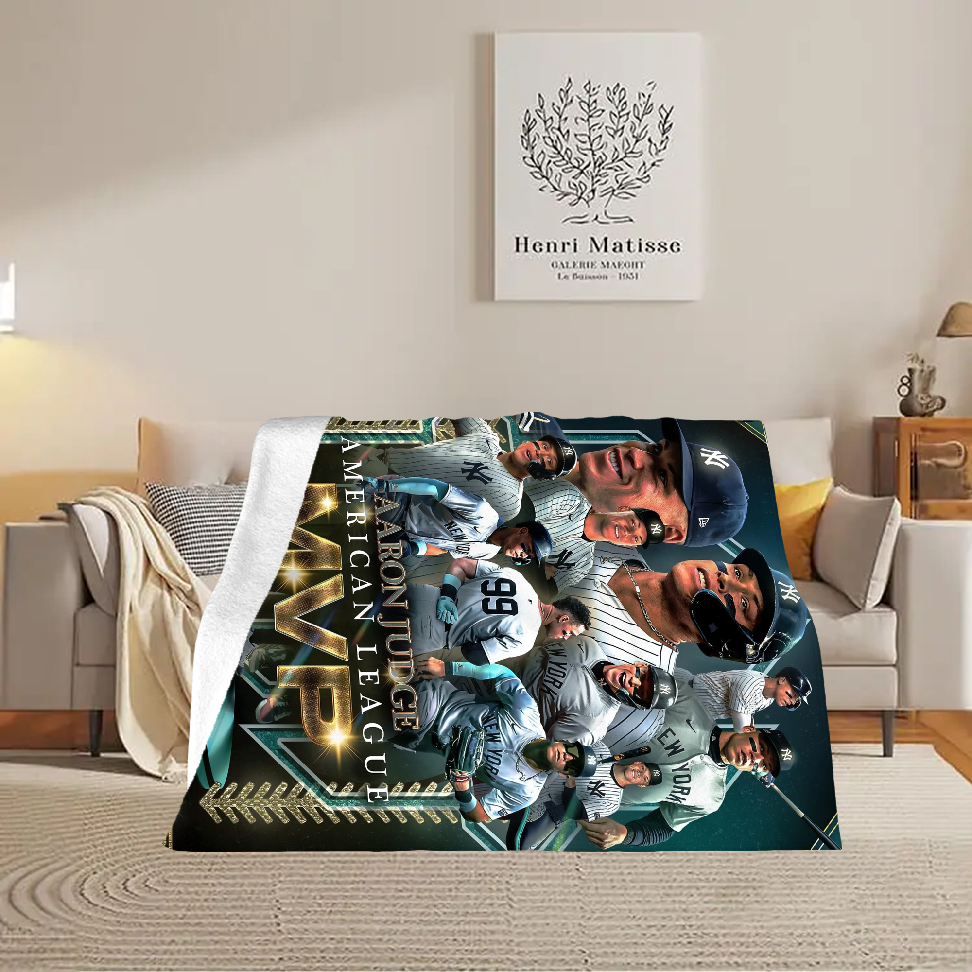Aaron Judge MVP Soft Fleece Throw Blanket 60 X 80 Inch – Super Soft, Lightweight, And Durable – Perfect For Sofa, Bed, Camping, And More – Ideal Gift For Family And Friends