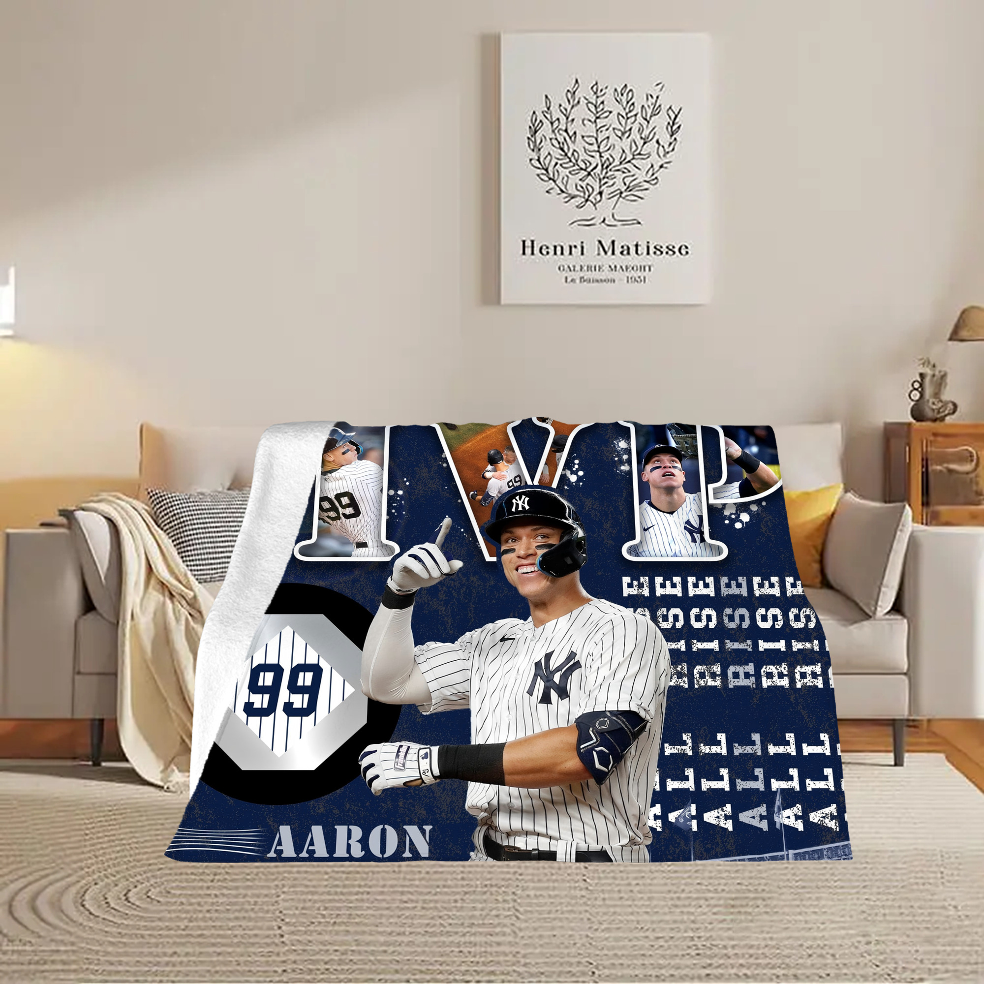 Aaron Judge MVP Soft Fleece Throw Blanket 60 X 80 Inch – Super Soft, Lightweight, And Durable – Perfect For Sofa, Bed, Camping, And More – Ideal Gift For Family And Friends
