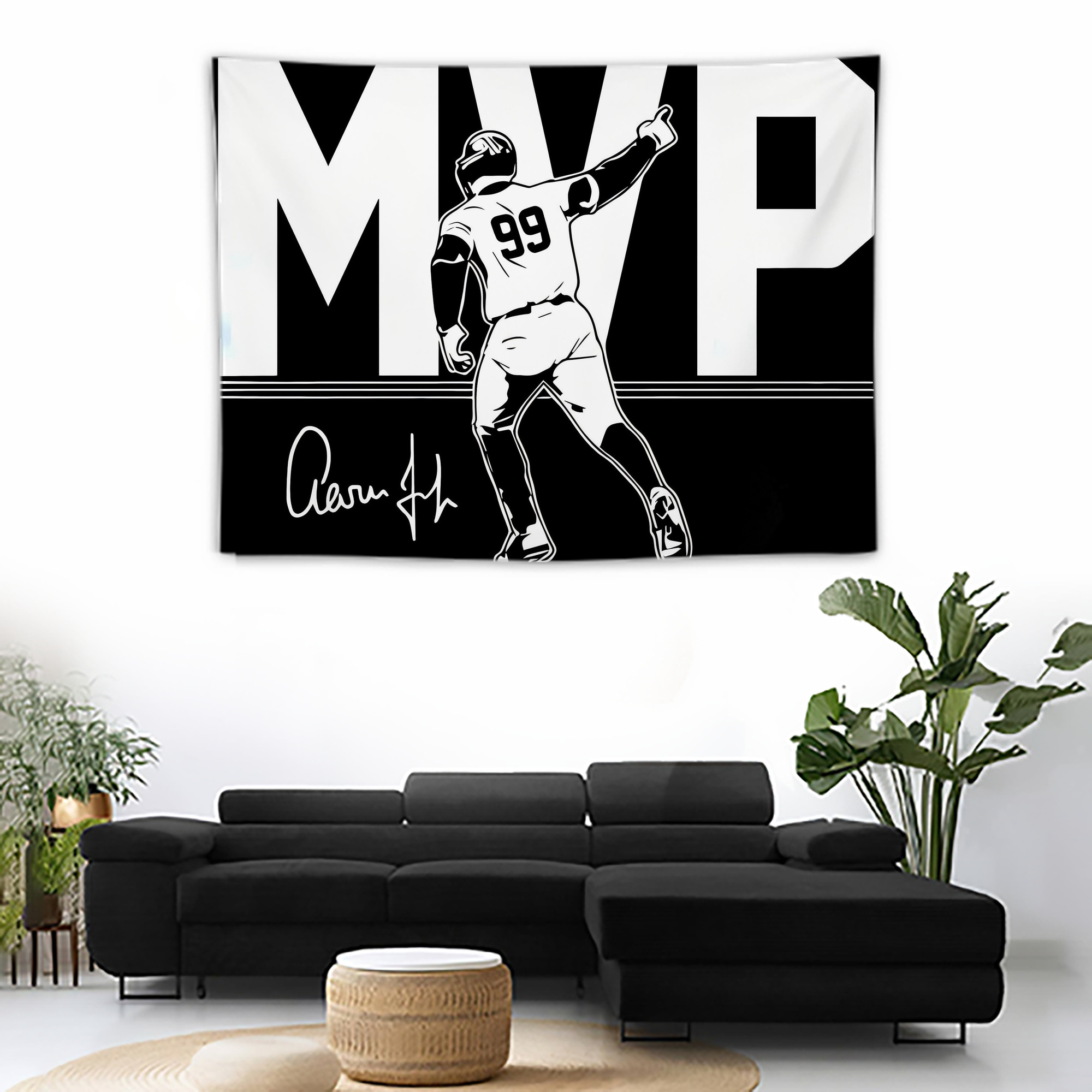 Aaron Judge MVP Wall Tapestry For Bedroom Aesthetic – Boho Style Polyester Fabric Wall Hanging With Hooks – 60 X 90 Inch Large Size, Lightweight, Durable, Easy To Hang