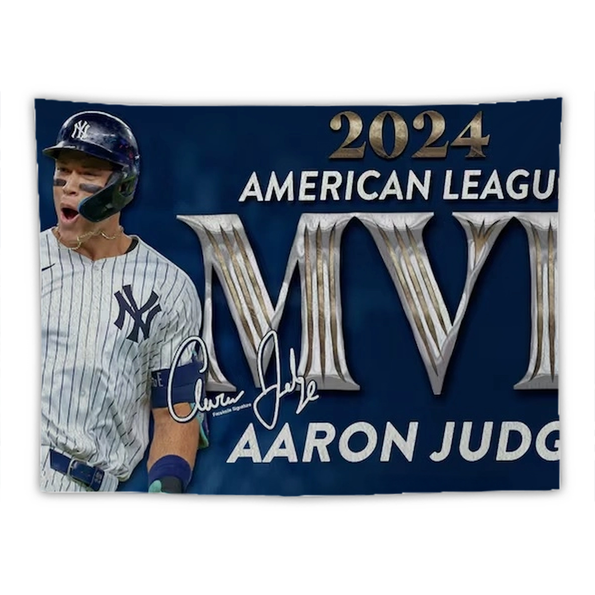 Aaron Judge MVP Wall Tapestry For Bedroom Aesthetic – Boho Style Polyester Fabric Wall Hanging With Hooks – 60 X 90 Inch Large Size, Lightweight, Durable, Easy To Hang