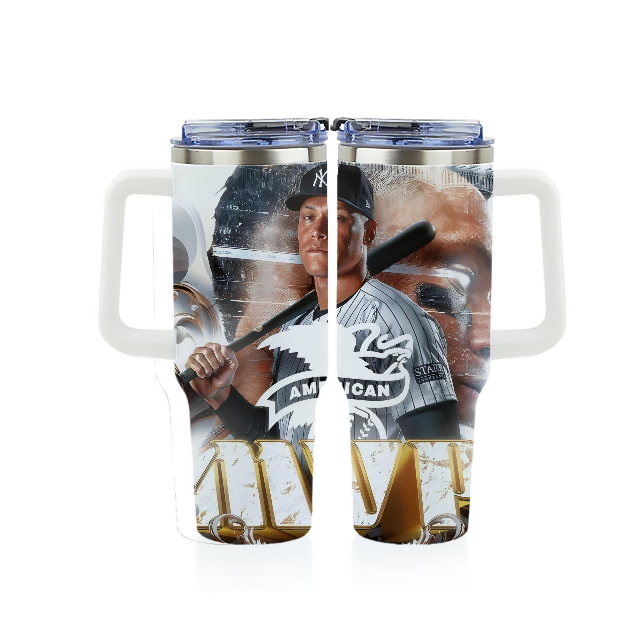 Aaron Judge MVP 40oz Full Wrap Car Tumbler – Durable Stainless Steel Travel Mug With Vibrant UV Print – Double Wall Insulated, Fits Most Car Cup Holders