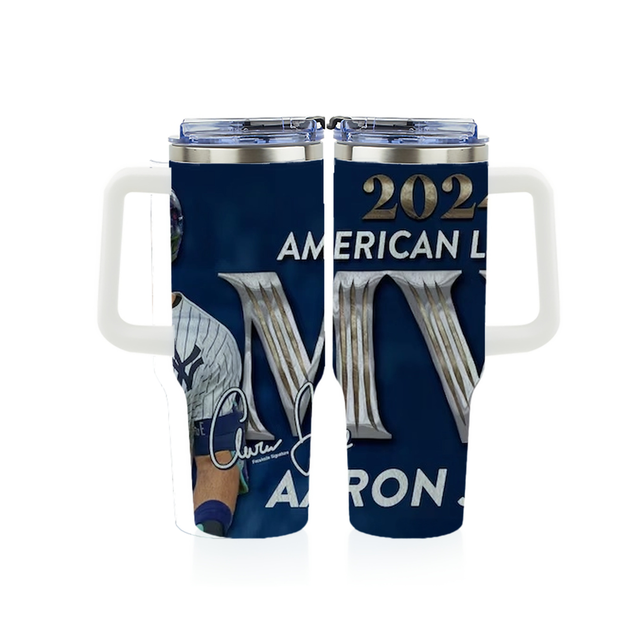 Aaron Judge MVP 40oz Full Wrap Car Tumbler – Durable Stainless Steel Travel Mug With Vibrant UV Print – Double Wall Insulated, Fits Most Car Cup Holders