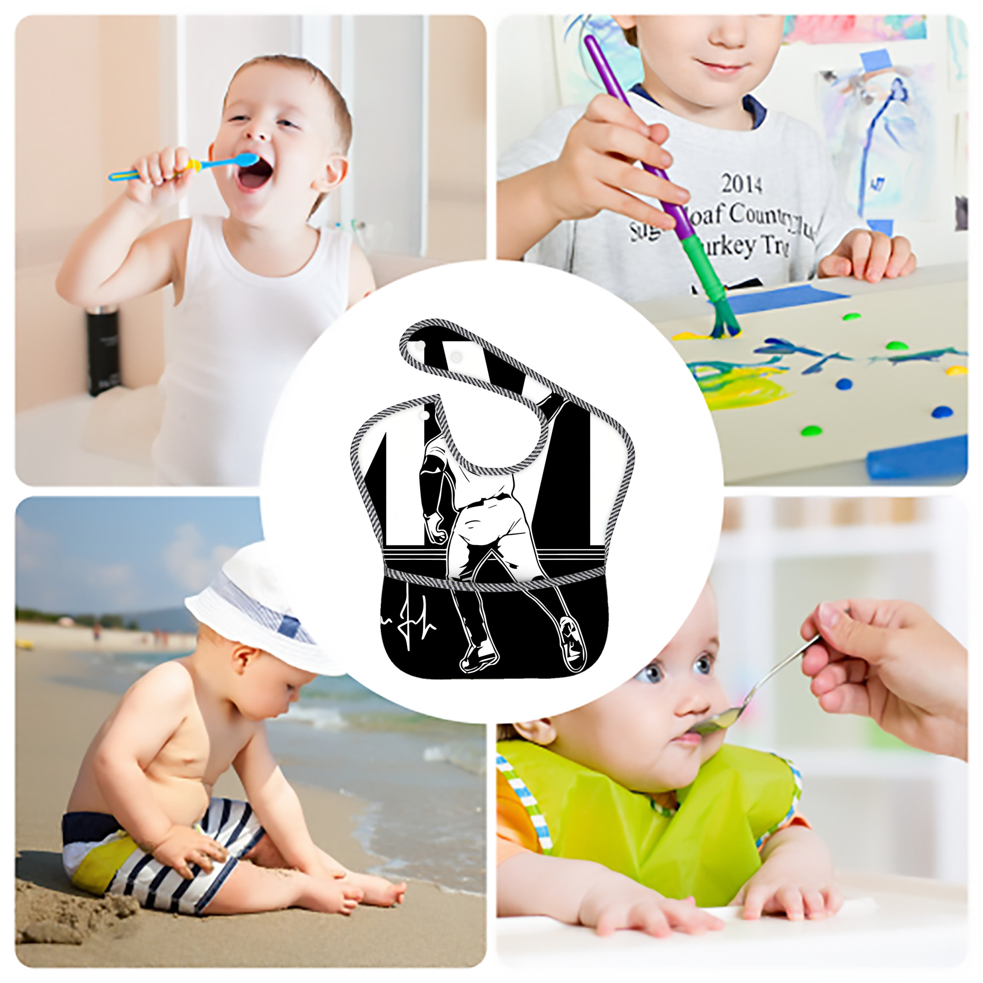 Aaron Judge MVP Adjustable Waterproof Toddler Bib – Full-Print Durable Polyester – Foldable Crumb Pocket – Easy Snap Closure – Soft