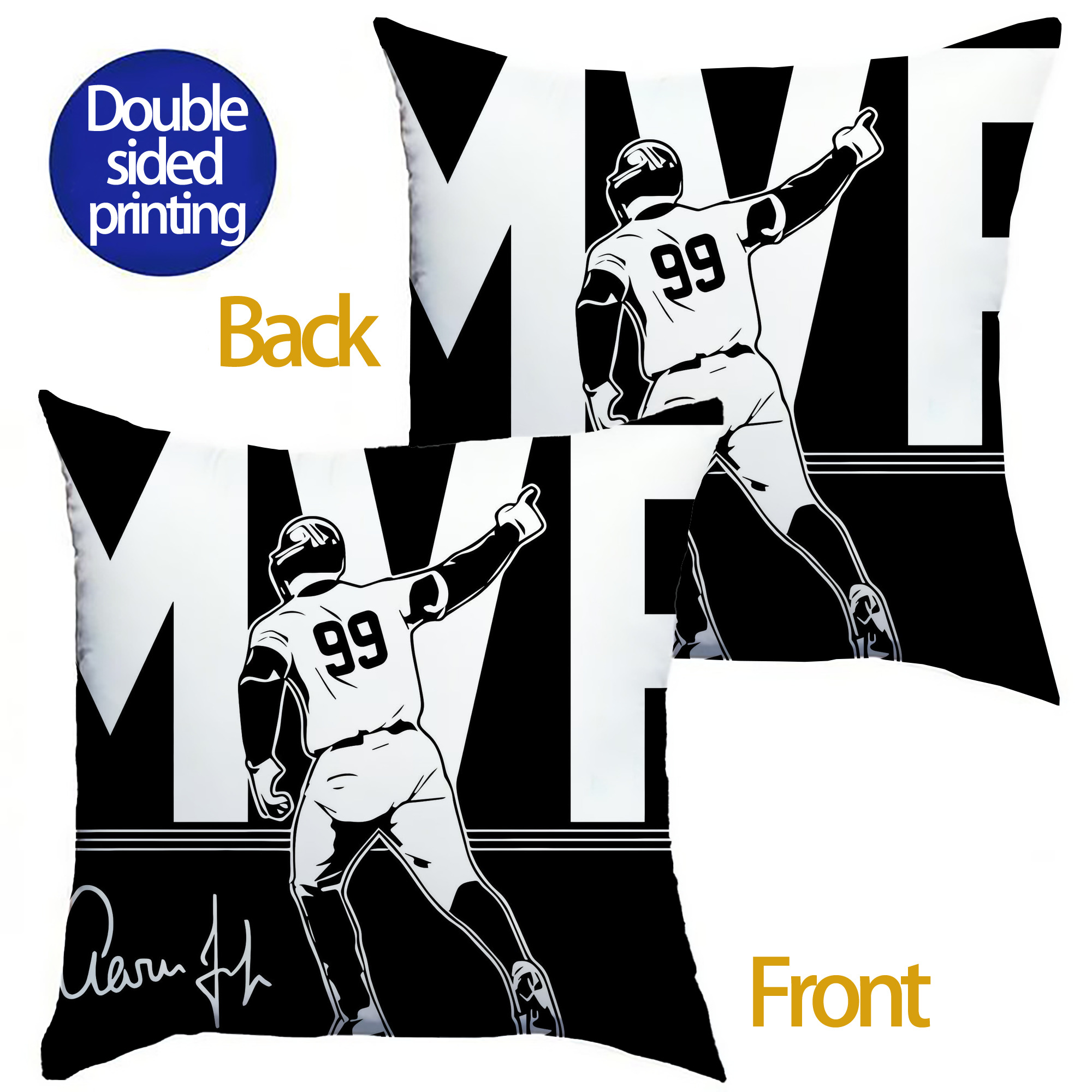 Aaron Judge MVP Soft Polyester Pillow Cover With Insert – Double-Sided Design, Invisible Zipper, Durable & Breathable – Easy Care Cushion Set