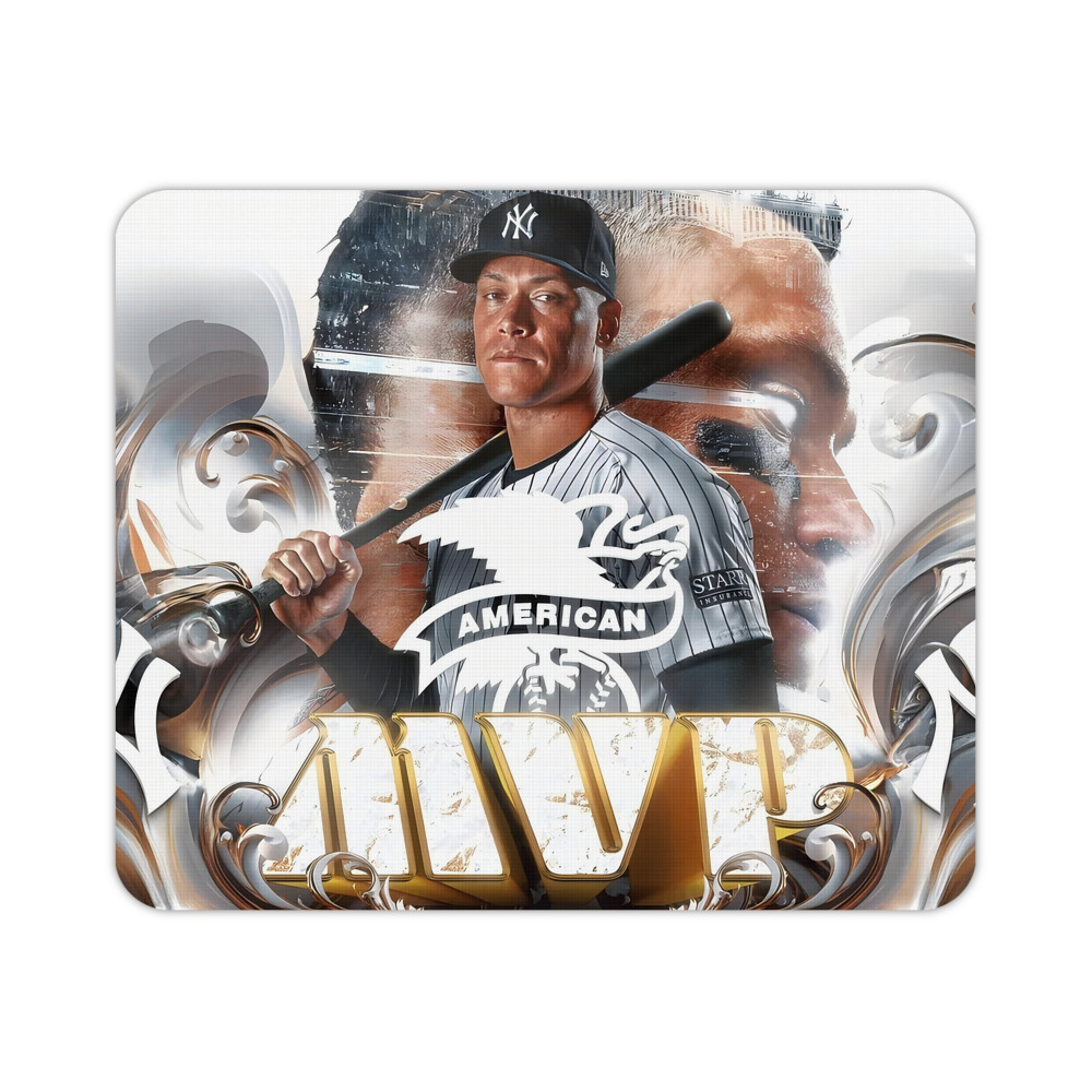 Aaron Judge MVP Durable Rubber Mouse Pad With Stitched Edges, Waterproof, Non-Slip Surface, Ultra-Thin Design For Gaming, Office