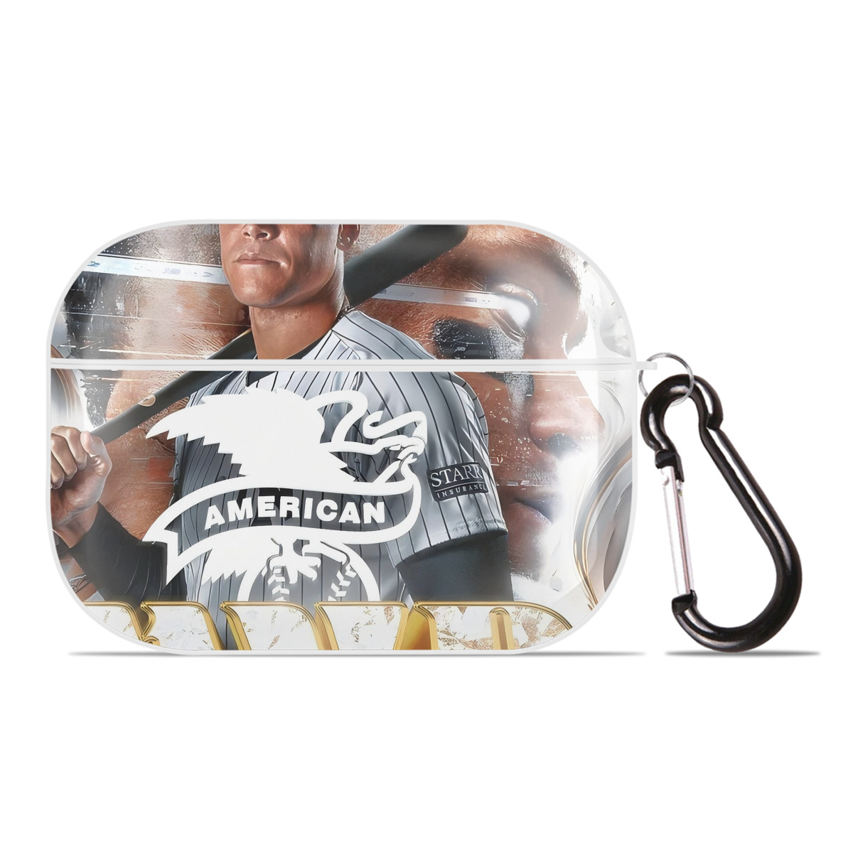Aaron Judge MVP AirPods Pro Hard Case White With Keychain, Durable Flexible PC, Precise Cutouts, Anti-Fingerprint, Yellowing & Scratch Resistant, Full Protection, Washable
