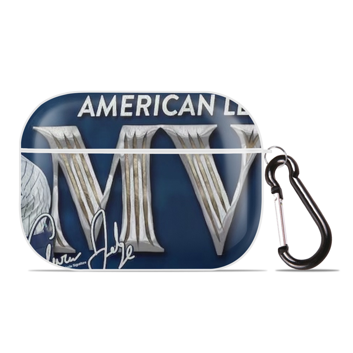 Aaron Judge MVP AirPods Pro Hard Case White With Keychain, Durable Flexible PC, Precise Cutouts, Anti-Fingerprint, Yellowing & Scratch Resistant, Full Protection, Washable