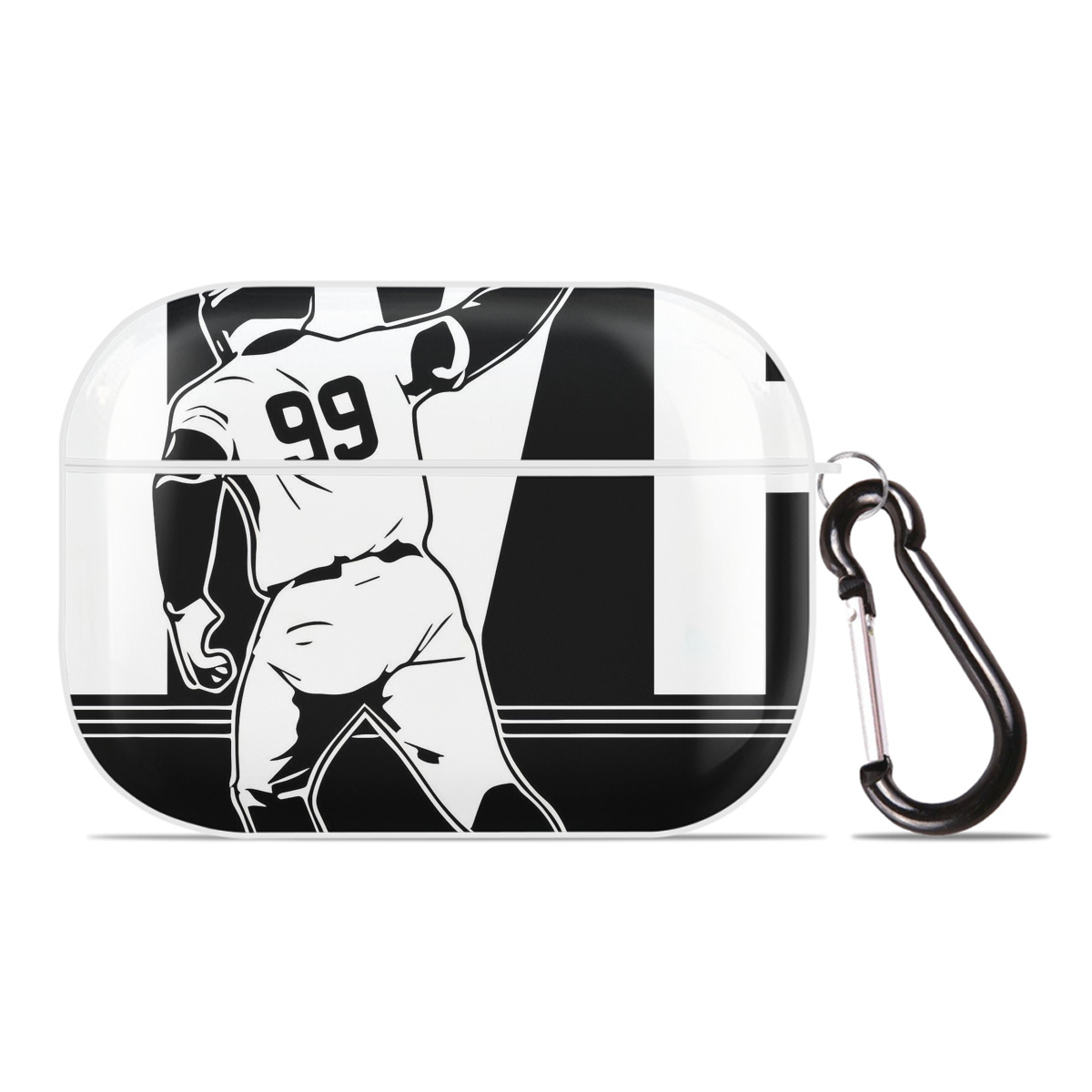 Aaron Judge MVP AirPods Pro Hard Case White With Keychain, Durable Flexible PC, Precise Cutouts, Anti-Fingerprint, Yellowing & Scratch Resistant, Full Protection, Washable