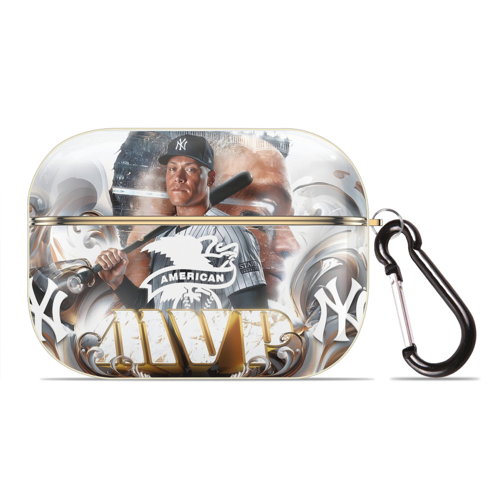 Aaron Judge MVP Luxury Gold AirPods Pro Case With Keychain, Flexible PC Material, Full Protection, Precise Cutouts, Anti-Fingerprint, Washable, Durable Design