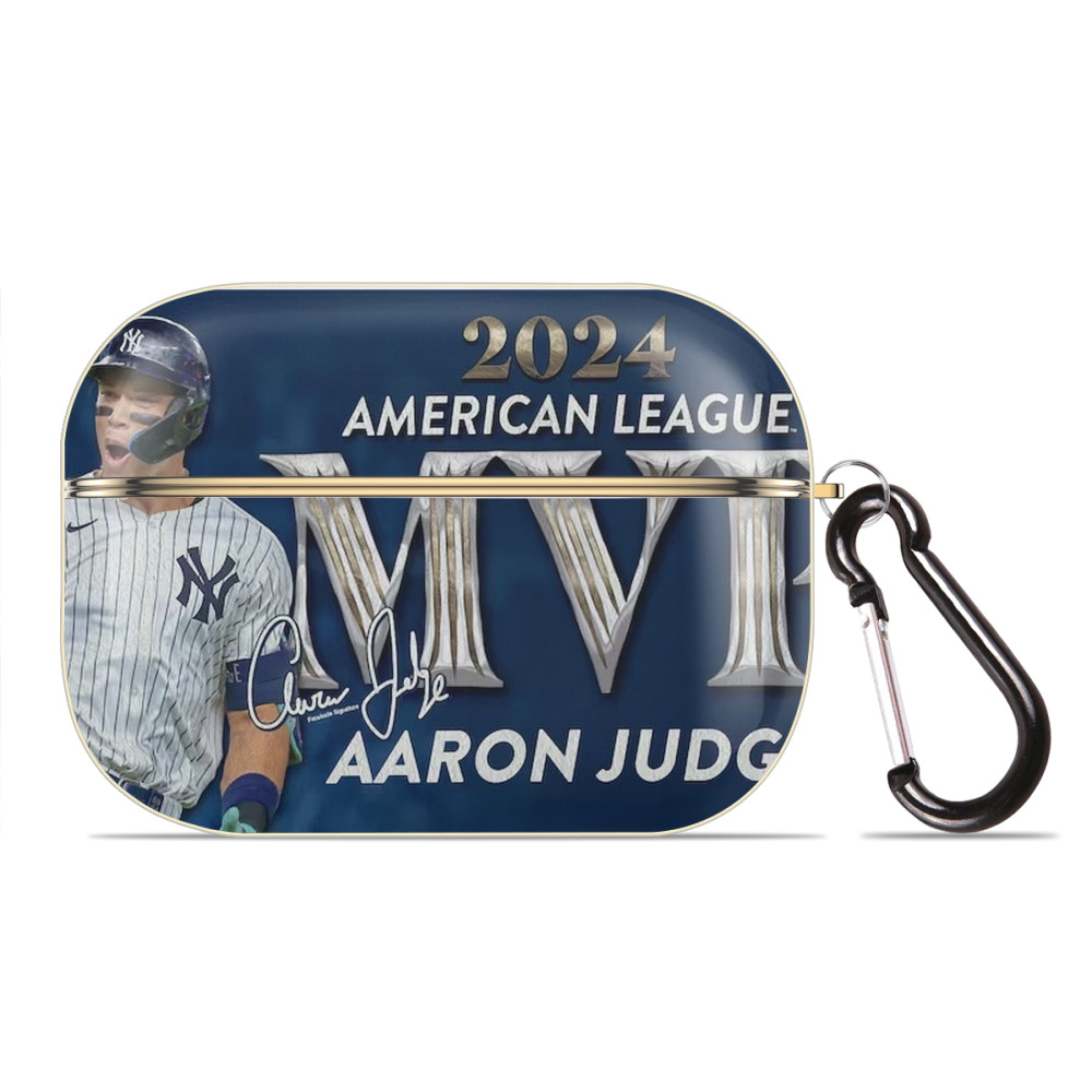 Aaron Judge MVP Luxury Gold AirPods Pro Case With Keychain, Flexible PC Material, Full Protection, Precise Cutouts, Anti-Fingerprint, Washable, Durable Design