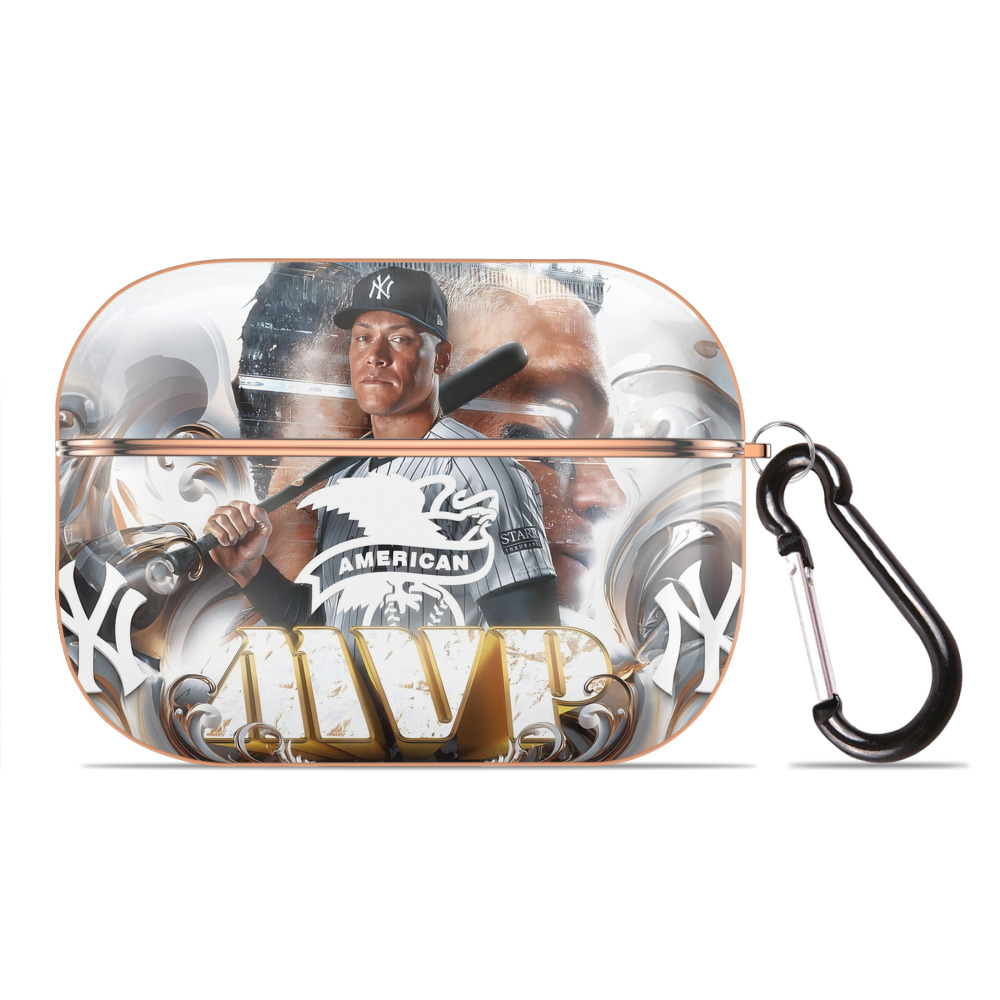 Aaron Judge MVP AirPods Pro Protective Case Rose Gold, Flexible PC Material, Precise Fit, Anti-Slip Cover, Full Protection, Fingerprint Resistant, Washable With Keychain