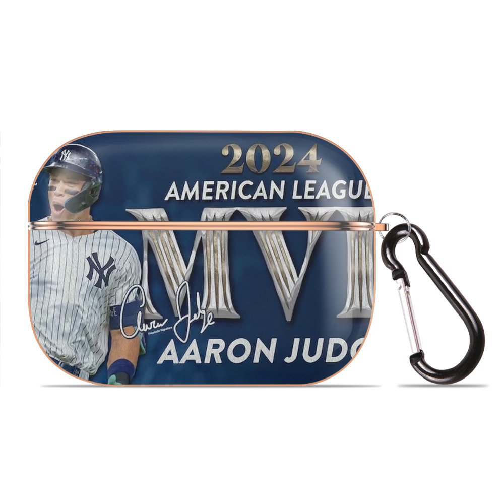 Aaron Judge MVP AirPods Pro Protective Case Rose Gold, Flexible PC Material, Precise Fit, Anti-Slip Cover, Full Protection, Fingerprint Resistant, Washable With Keychain