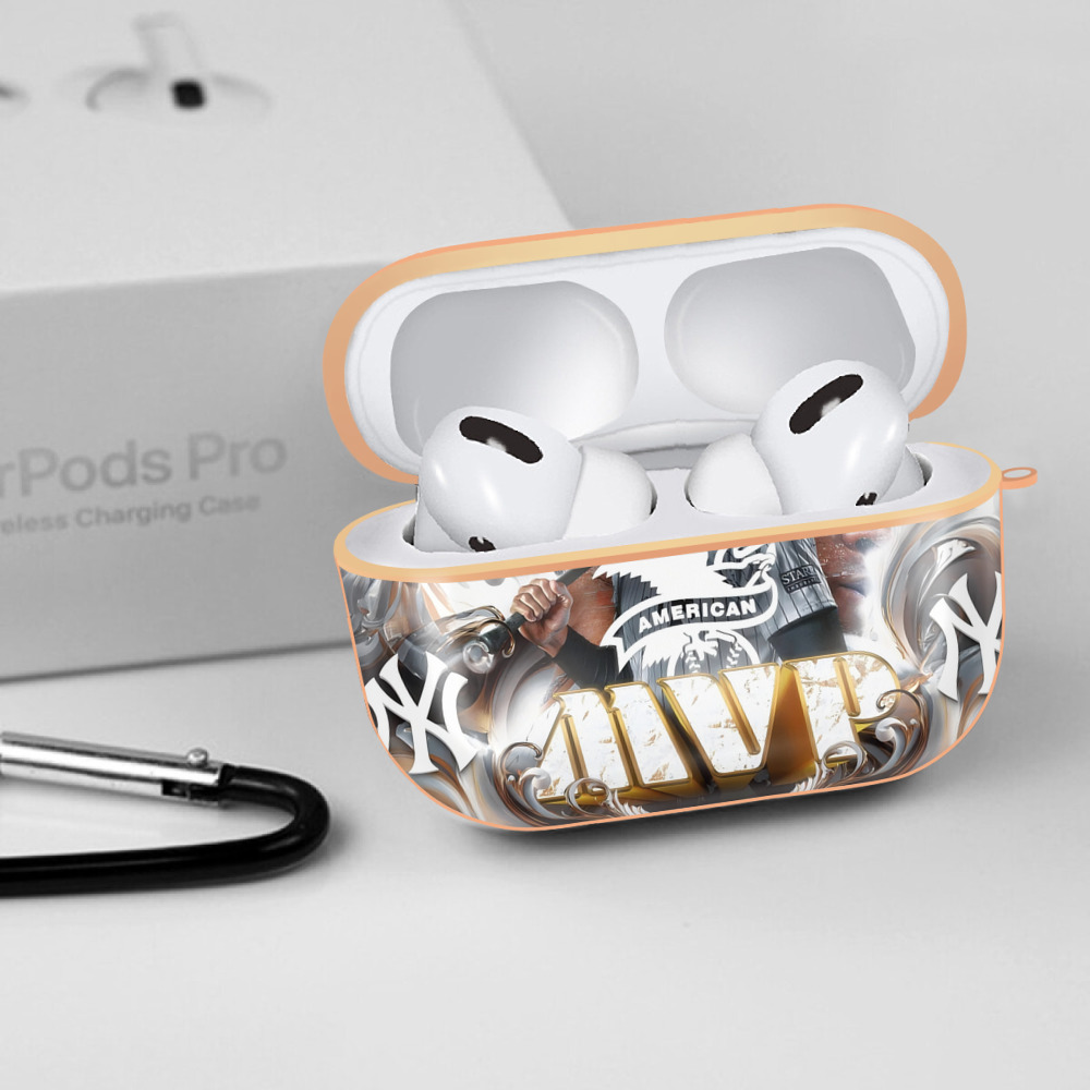 Aaron Judge MVP AirPods Pro Protective Case Rose Gold, Flexible PC Material, Precise Fit, Anti-Slip Cover, Full Protection, Fingerprint Resistant, Washable With Keychain