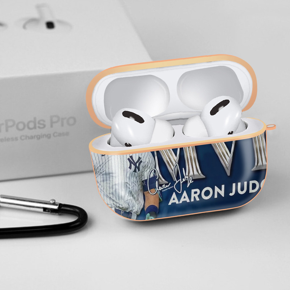 Aaron Judge MVP AirPods Pro Protective Case Rose Gold, Flexible PC Material, Precise Fit, Anti-Slip Cover, Full Protection, Fingerprint Resistant, Washable With Keychain
