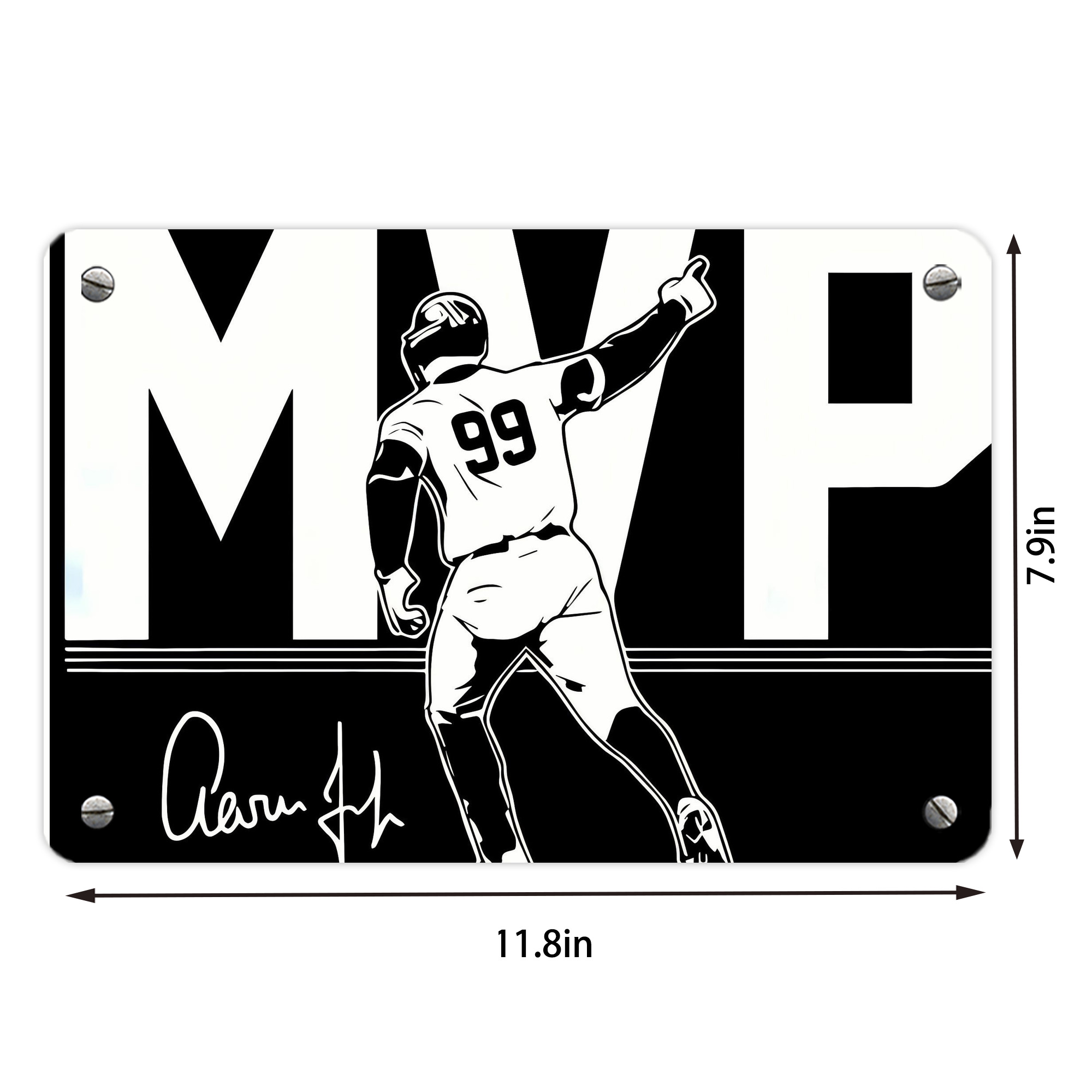 Aaron Judge MVP Metal Tin Sign 12x8inch - Premium Full-Print Decorative Wall Art, Durable Rust-Resistant Metal Plaque For Living Room, Bedroom, Kitchen, Office, Bar Décor