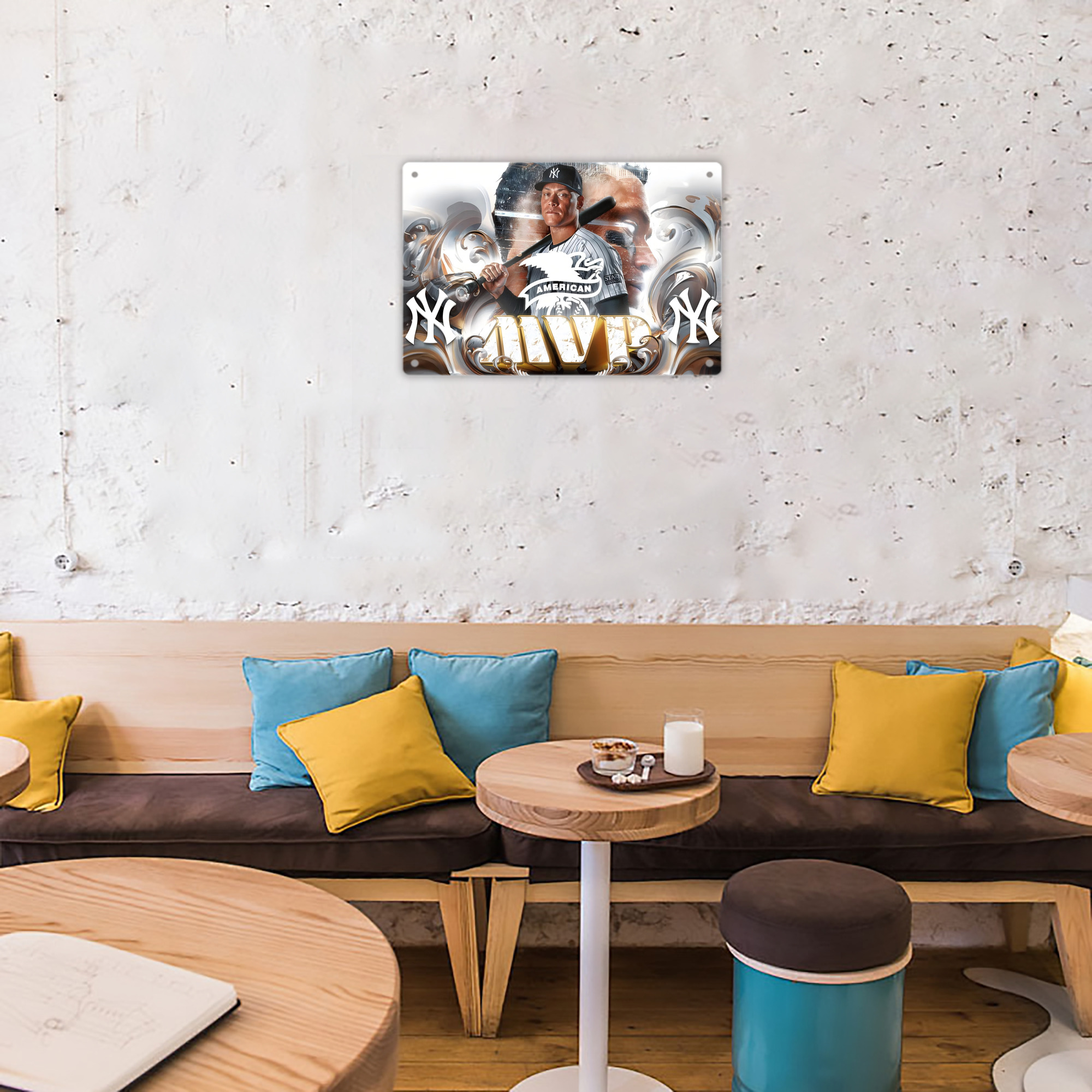 Aaron Judge MVP Decorative Aluminum Plaque – Horizontal Design – Durable, Stylish, Easy To Install – Ideal For Home, Office, Bar, And More