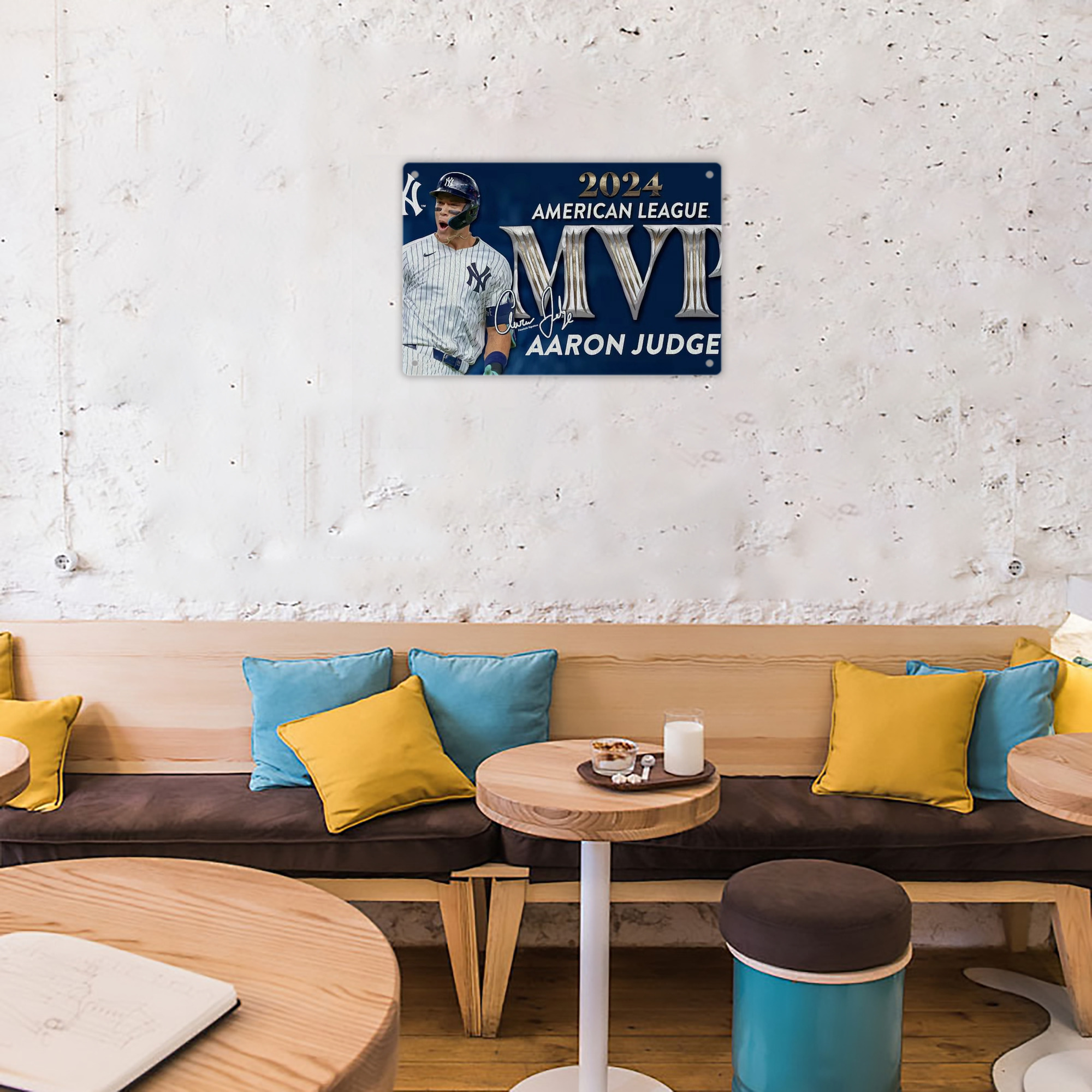 Aaron Judge MVP Decorative Aluminum Plaque – Horizontal Design – Durable, Stylish, Easy To Install – Ideal For Home, Office, Bar, And More