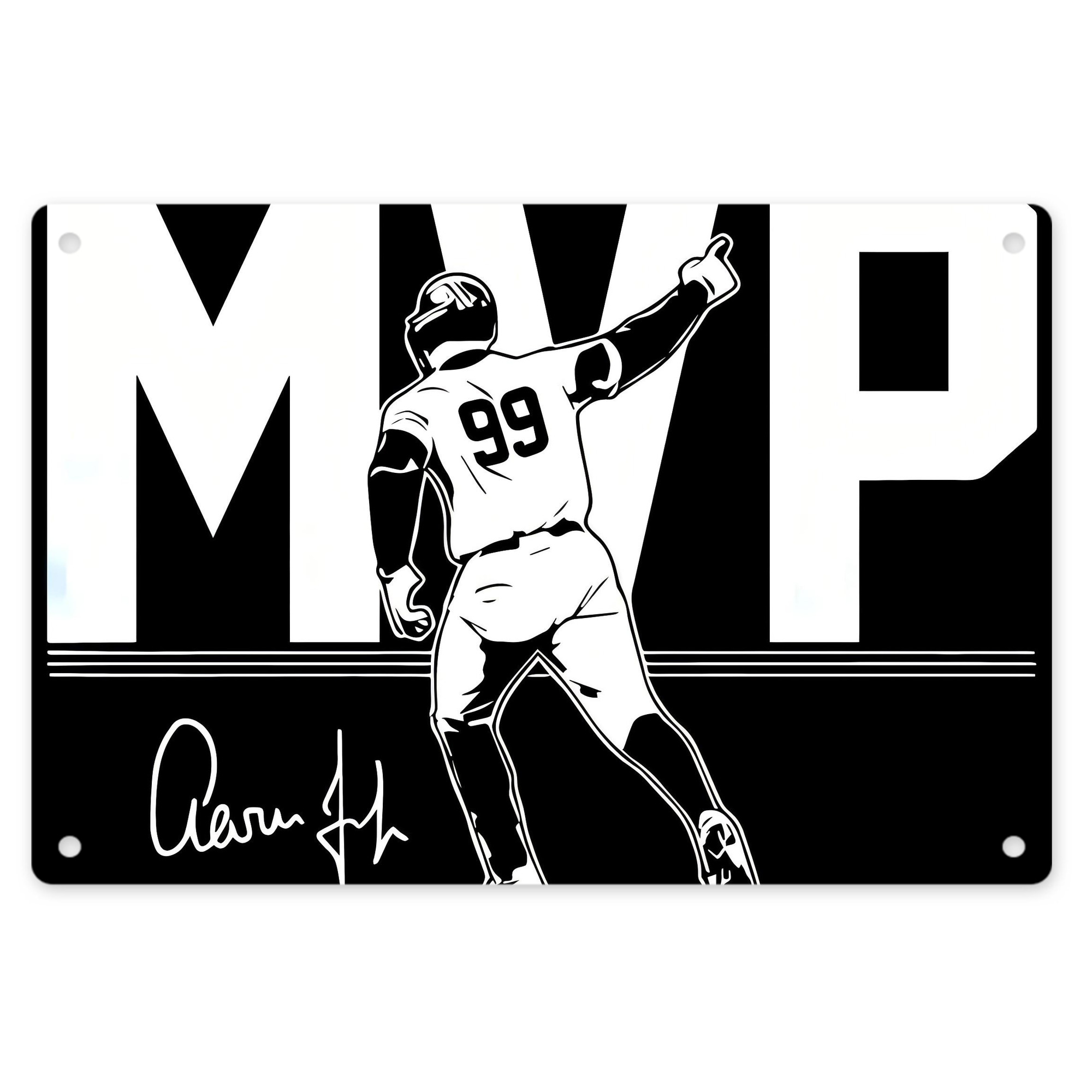 Aaron Judge MVP Decorative Aluminum Plaque – Horizontal Design – Durable, Stylish, Easy To Install – Ideal For Home, Office, Bar, And More