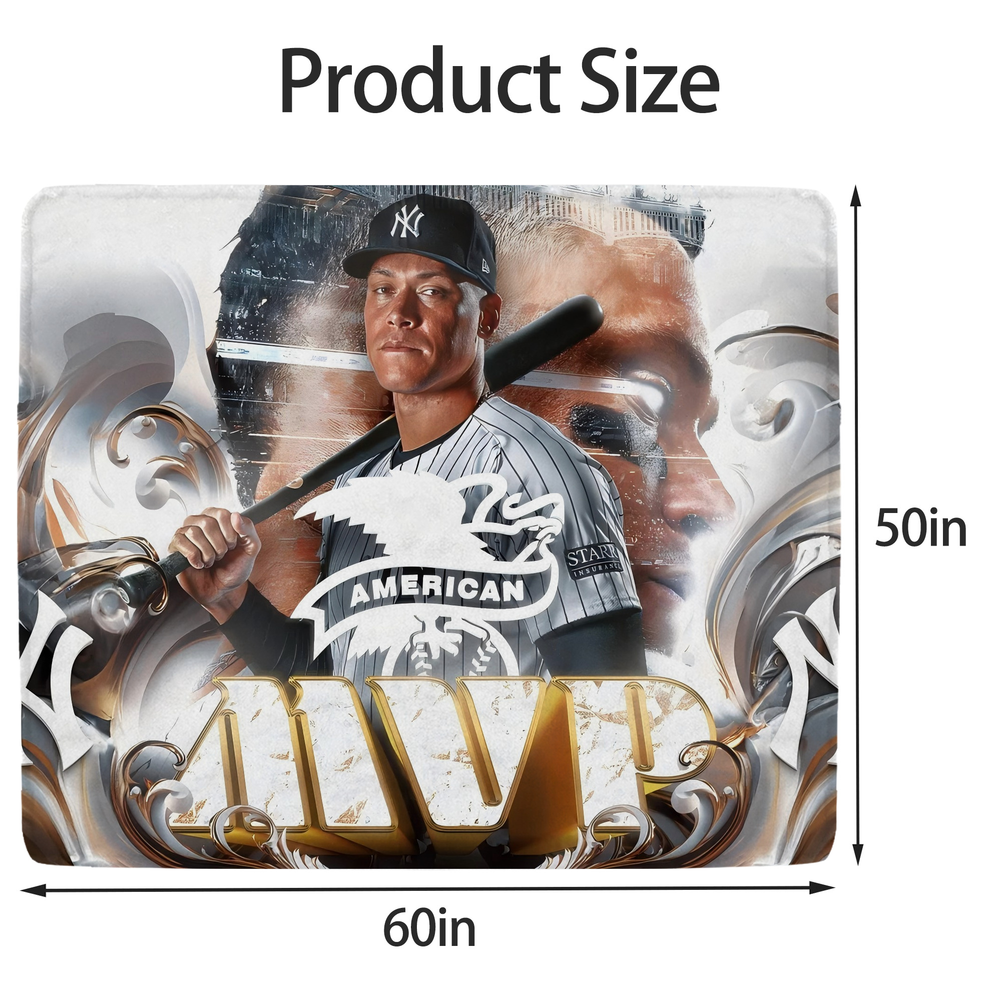 Aaron Judge MVP Soft Fleece Throw Blanket 50 X 60 Inch – Super Soft, Lightweight, And Durable – Perfect For Sofa, Bed, Camping, And More – Ideal Gift For Family And Friends