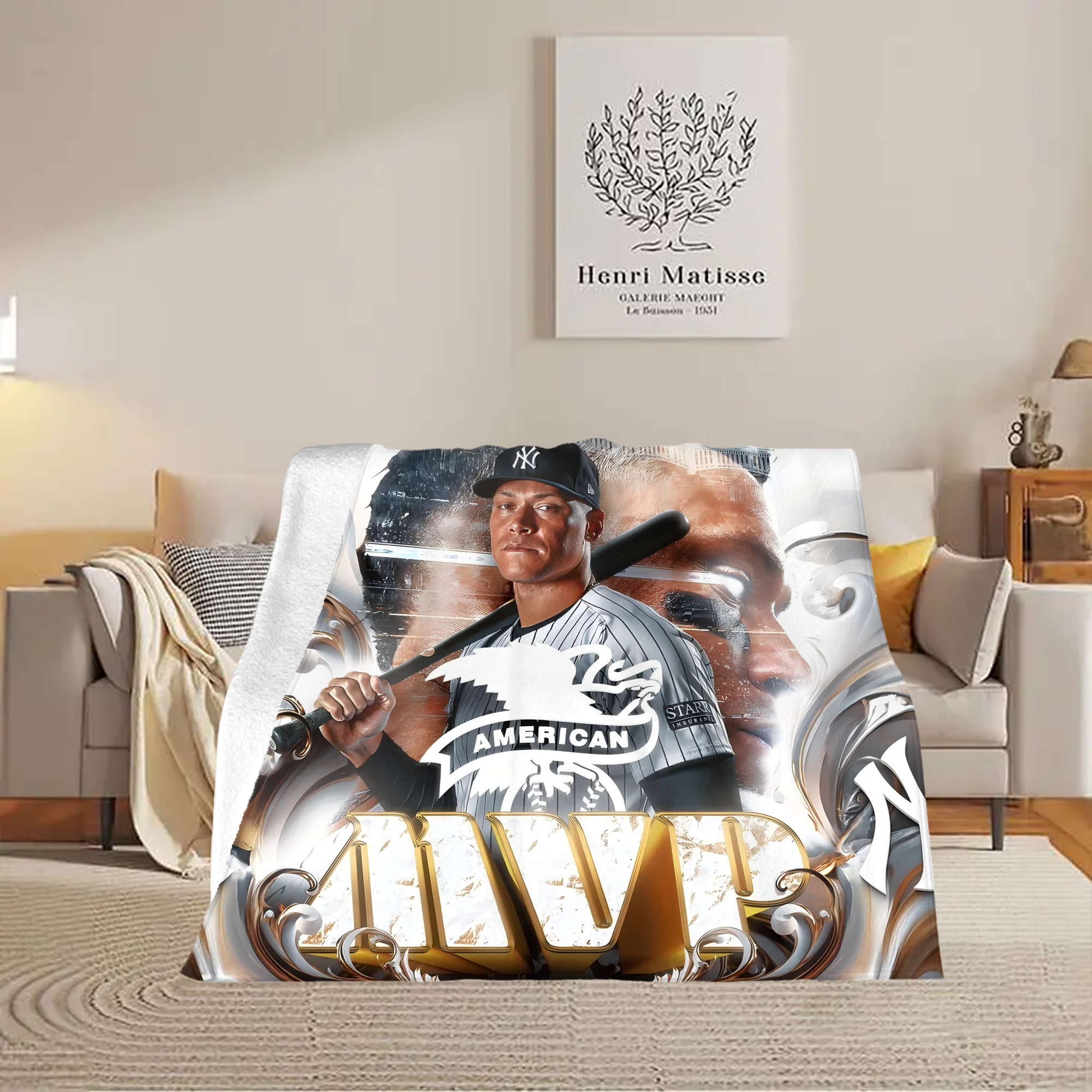 Aaron Judge MVP Soft Fleece Throw Blanket 50 X 60 Inch – Super Soft, Lightweight, And Durable – Perfect For Sofa, Bed, Camping, And More – Ideal Gift For Family And Friends