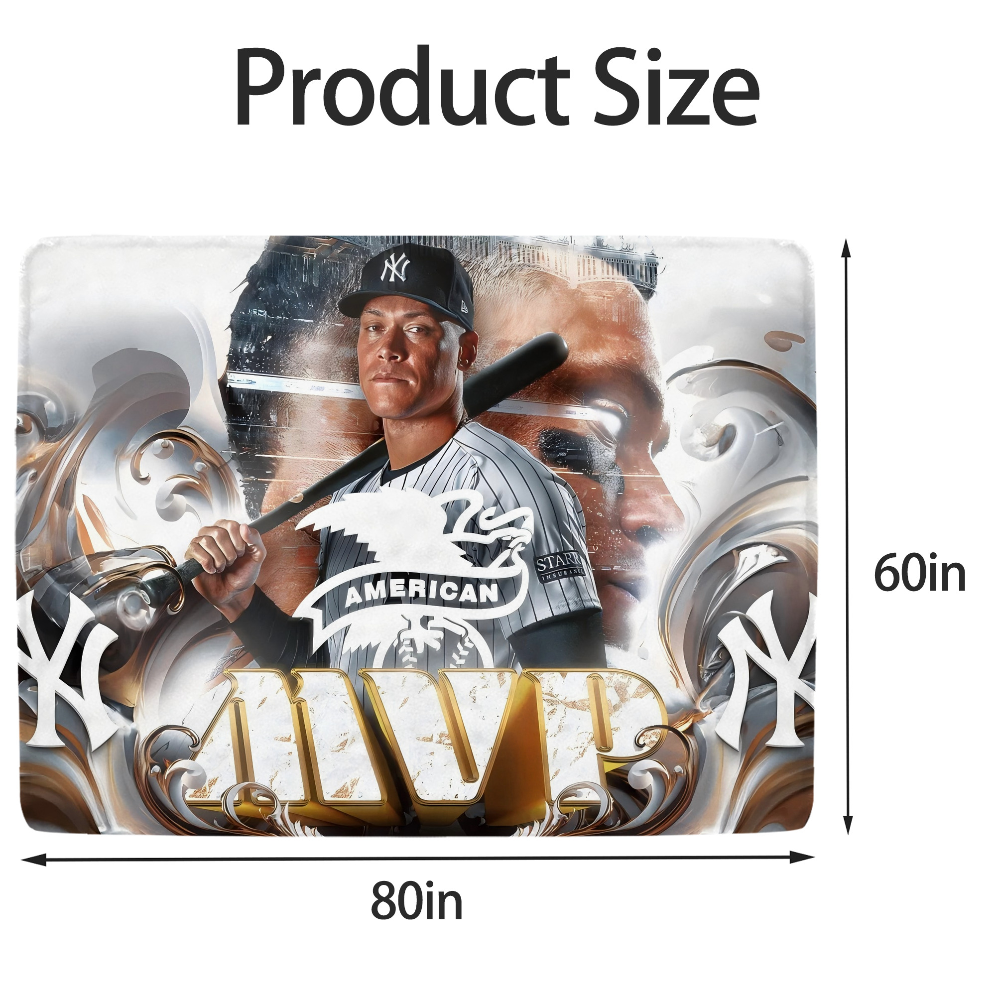 Aaron Judge MVP Soft Fleece Throw Blanket 60 X 80 Inch – Super Soft, Lightweight, And Durable – Perfect For Sofa, Bed, Camping, And More – Ideal Gift For Family And Friends