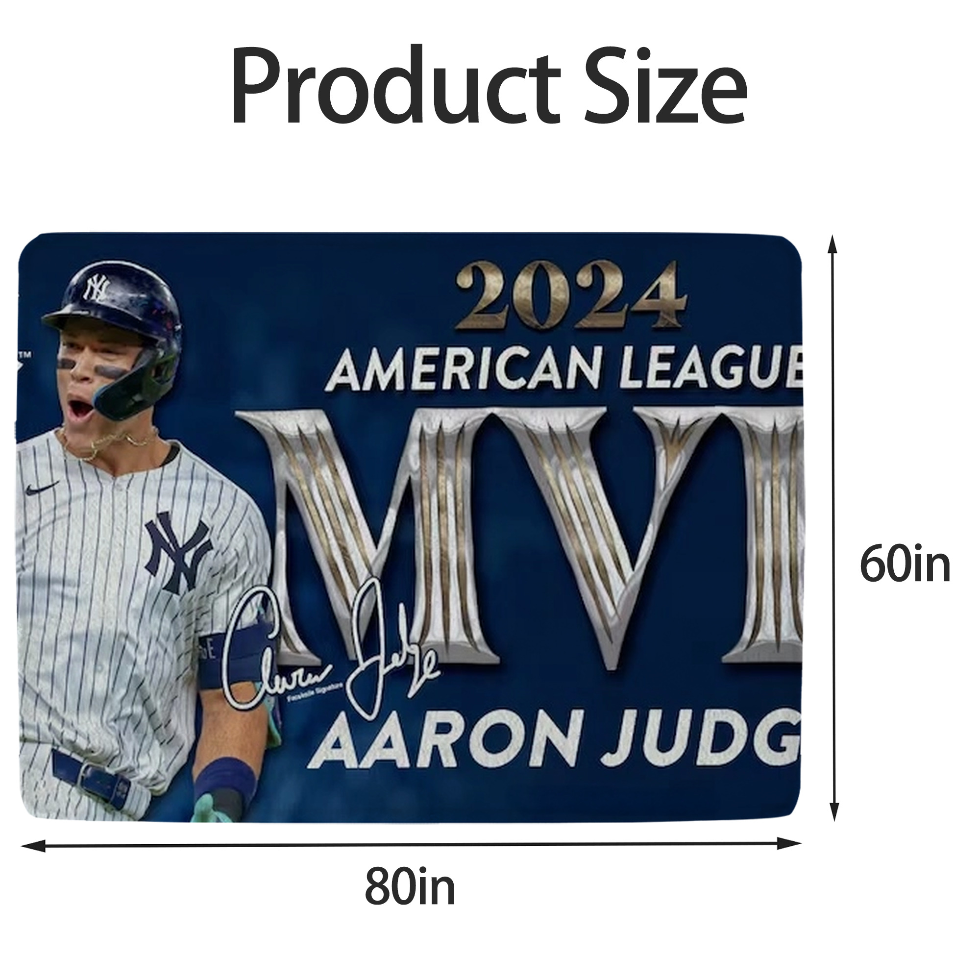 Aaron Judge MVP Soft Fleece Throw Blanket 60 X 80 Inch – Super Soft, Lightweight, And Durable – Perfect For Sofa, Bed, Camping, And More – Ideal Gift For Family And Friends