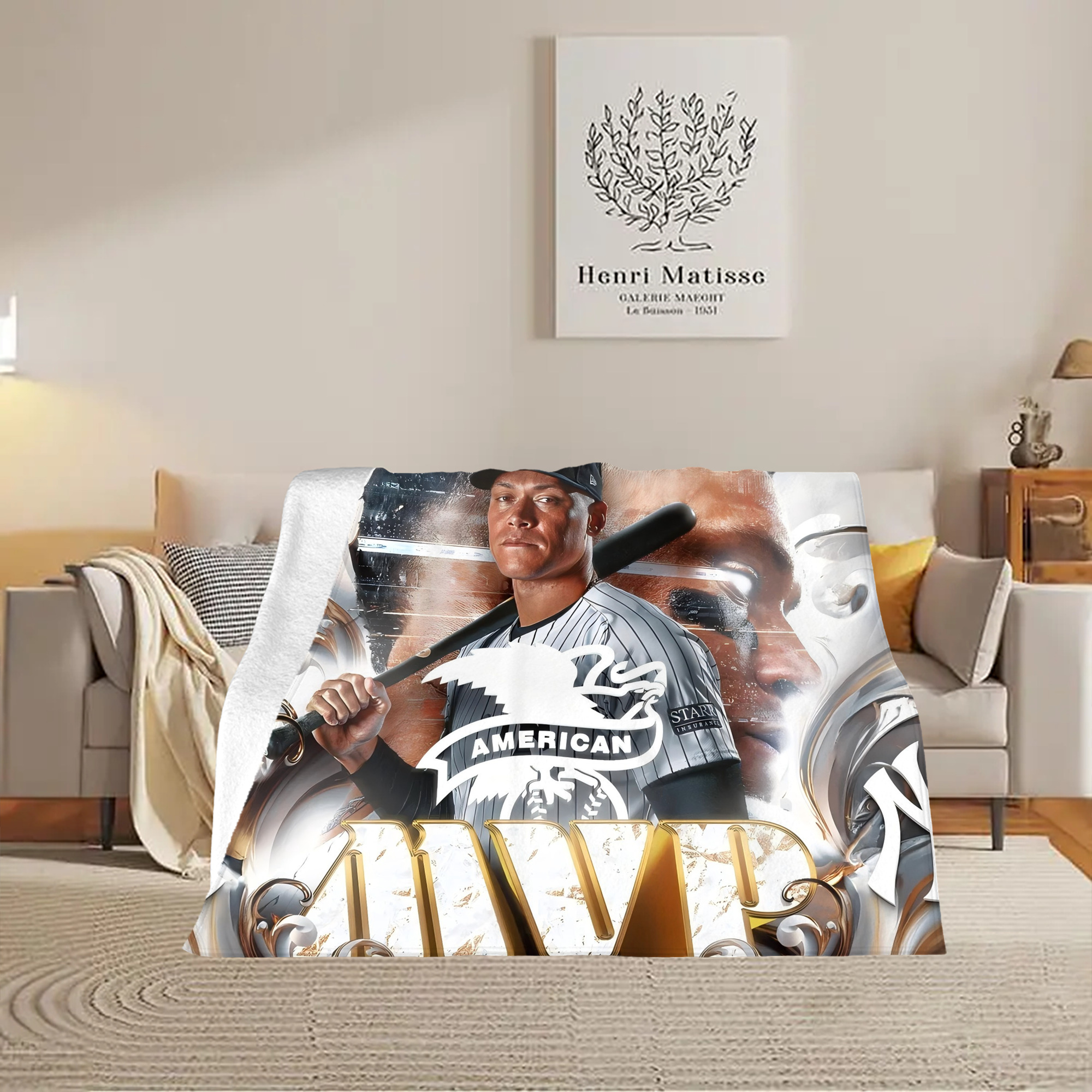 Aaron Judge MVP Soft Fleece Throw Blanket 60 X 80 Inch – Super Soft, Lightweight, And Durable – Perfect For Sofa, Bed, Camping, And More – Ideal Gift For Family And Friends